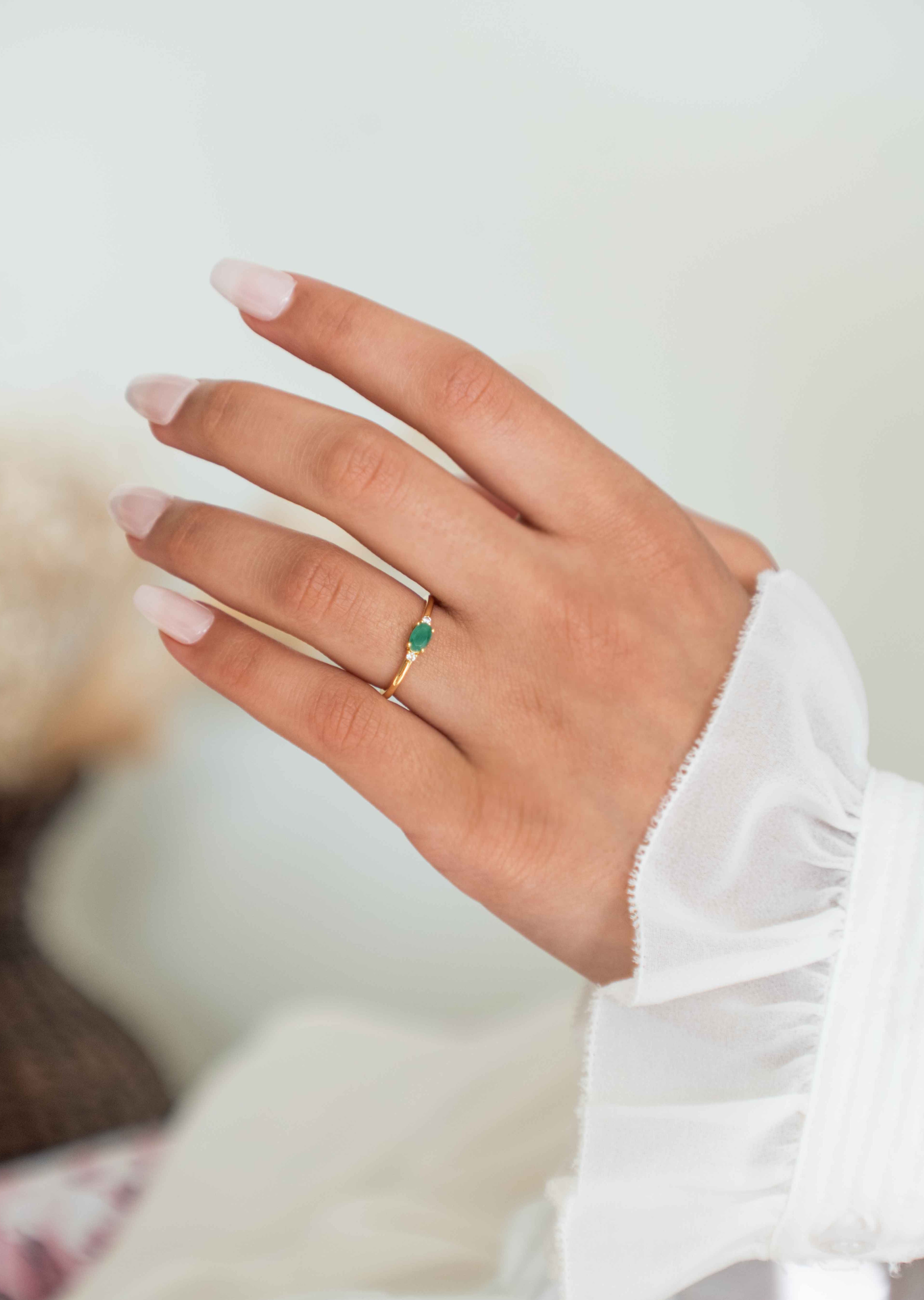 Emerald Stacking Ring