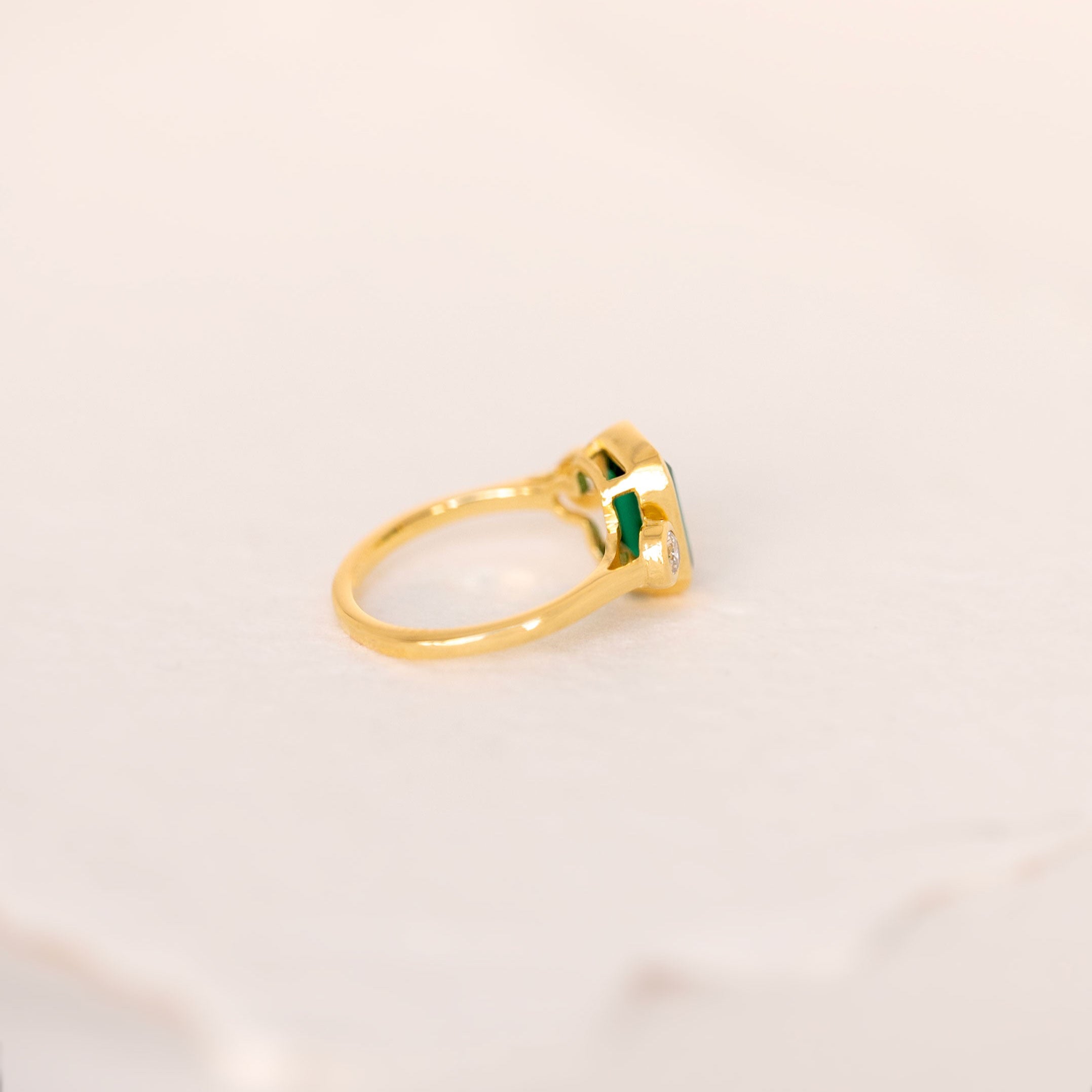 Emerald Statement Ring Gold, May Birthstone, Modern Contemporary Ring, Green Gemstone Ring, Birthday Gift, Graduation Anniversary Mom Gifts
