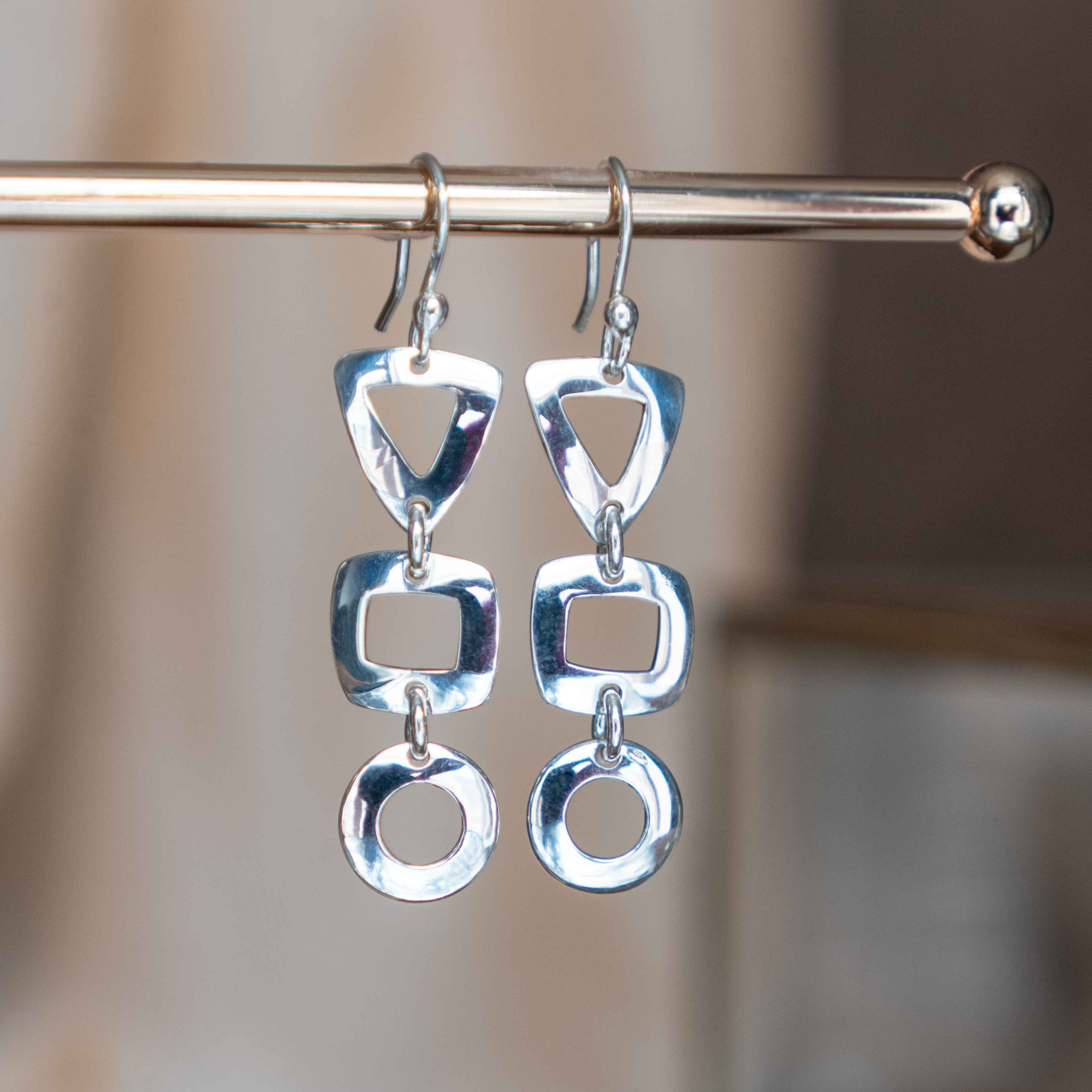 Silver Statement Earrings in 925 Sterling Silver, Large Silver Earrings for Women, Best Gifts for Girls