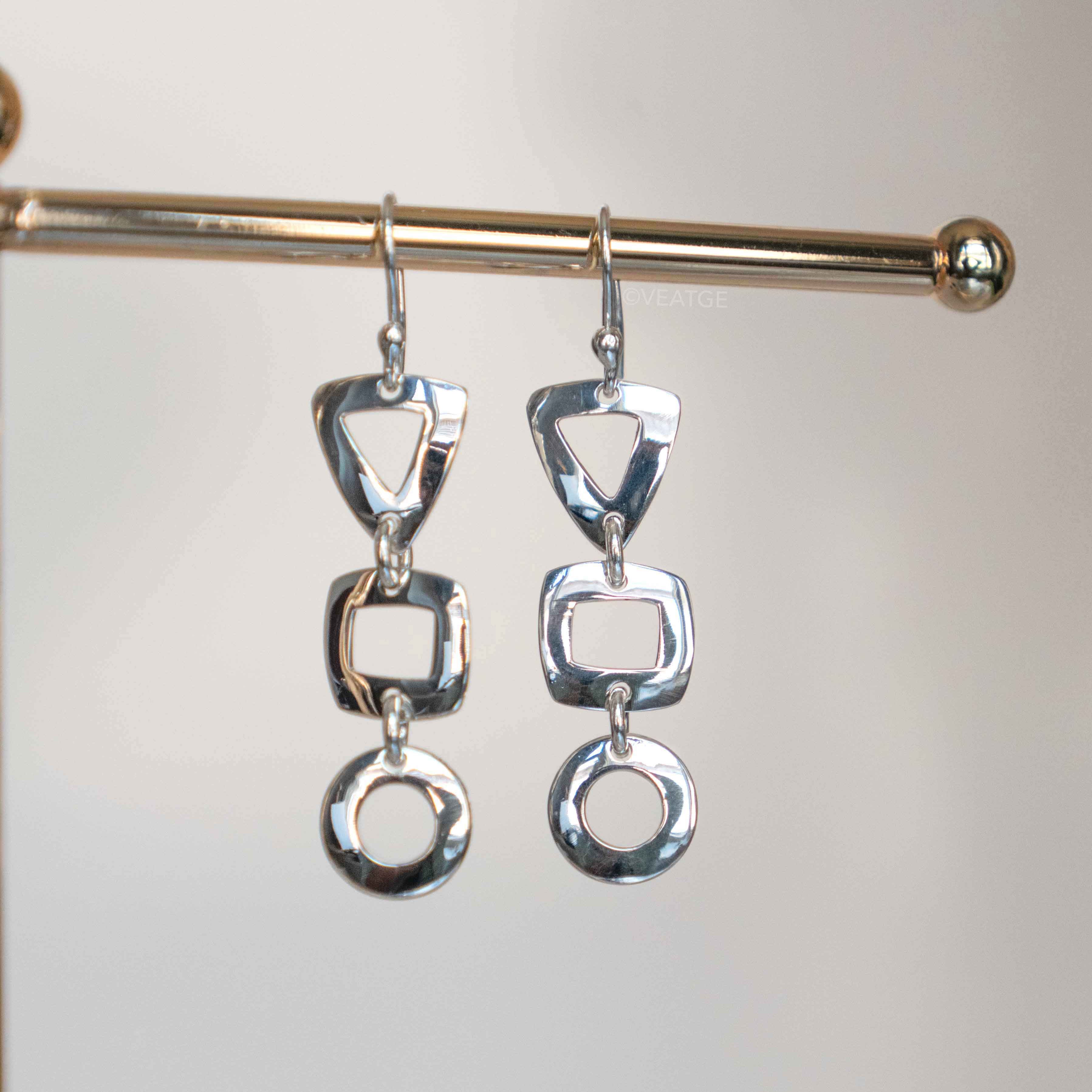 Silver Statement Earrings in 925 Sterling Silver, Large Silver Earrings for Women, Best Gifts for Girls