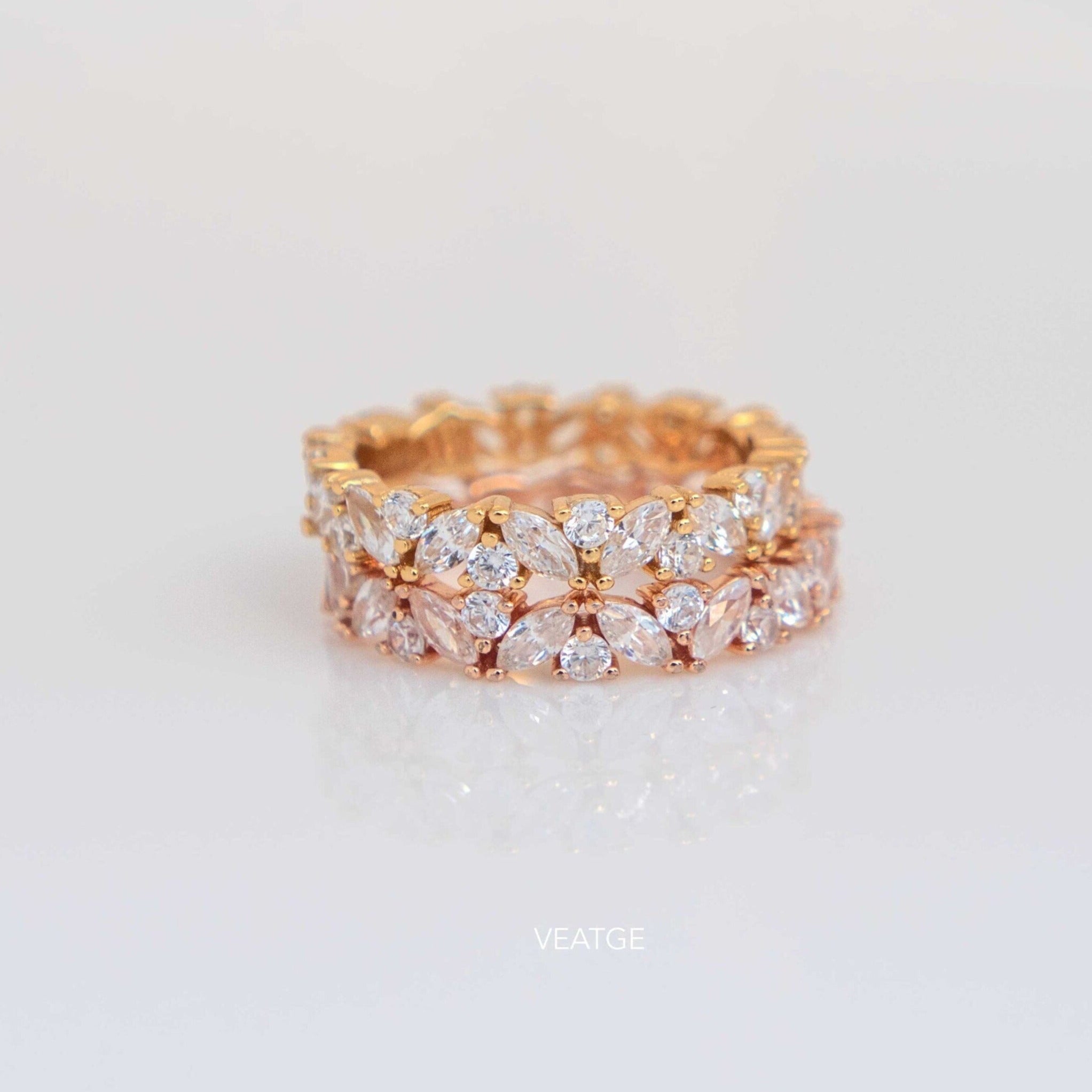 Floral Full Eternity Band Gold