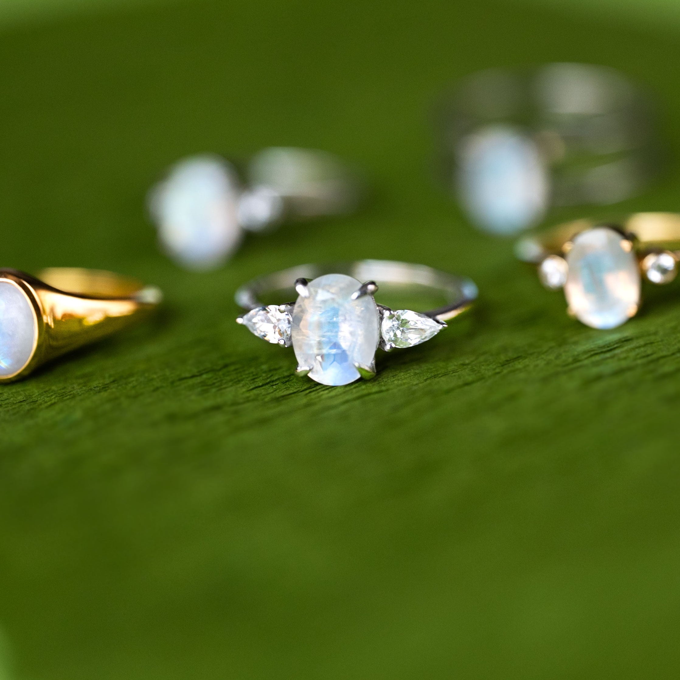 Florence-Moonstone Silver Ring