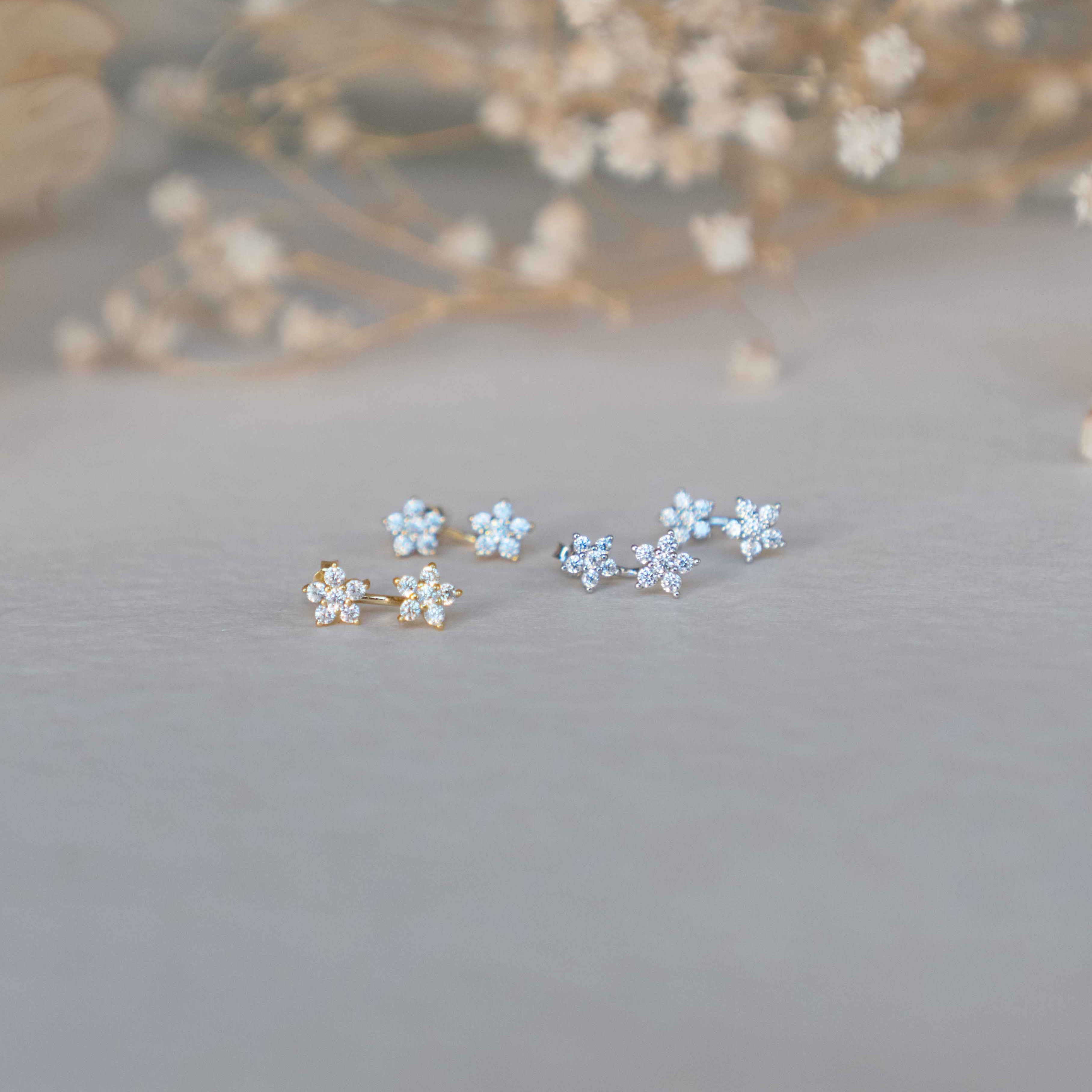 Flower Jacket Earrings for Spring look, Floral Earrings, Spring Earrings, Summer Earrings, Dainty Earrings for girls, best gifts