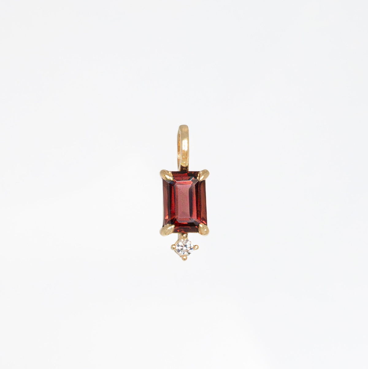 Garnet Birthstone Charm Necklace Pendant