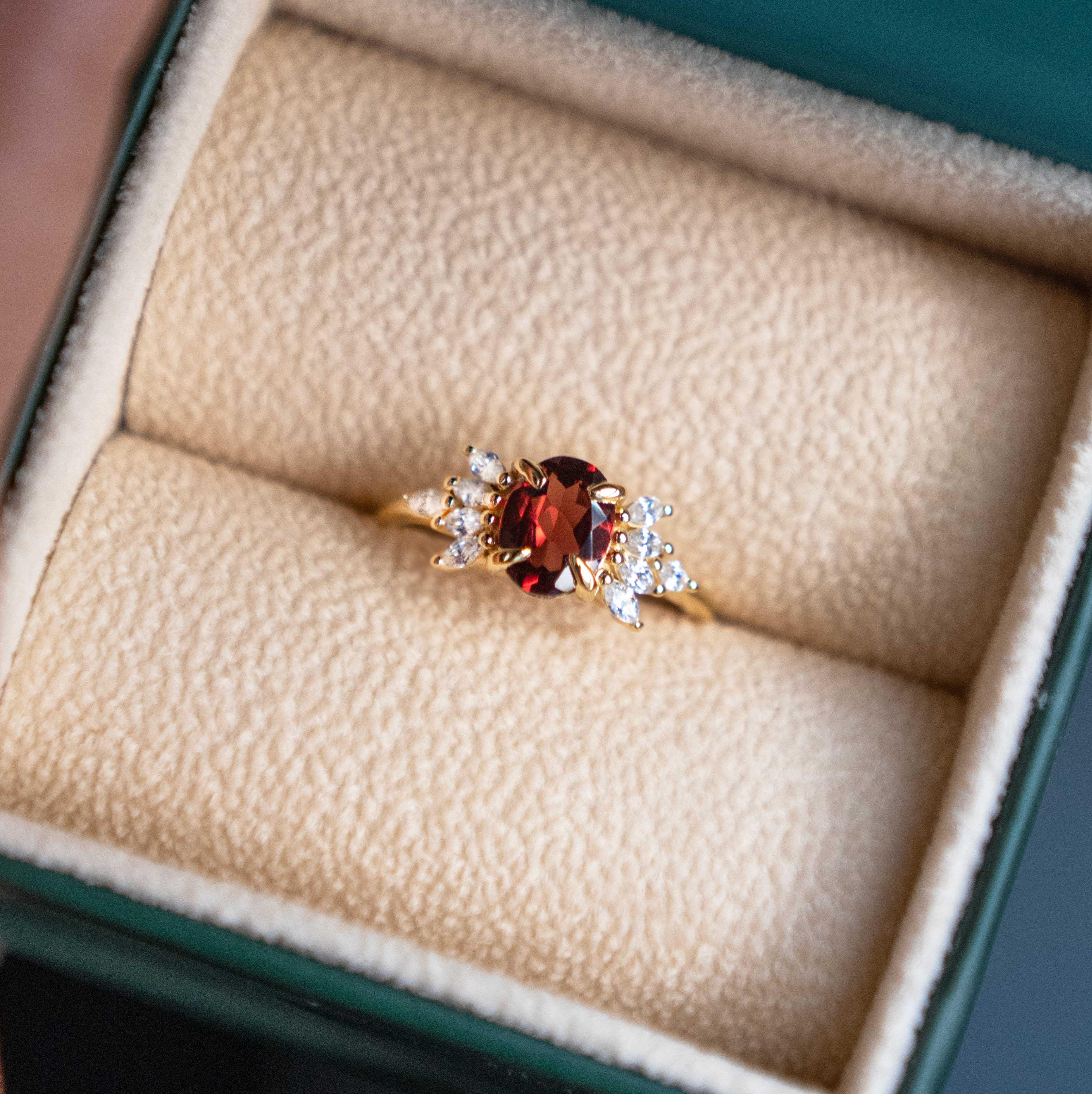 Dahlia Garnet Ring