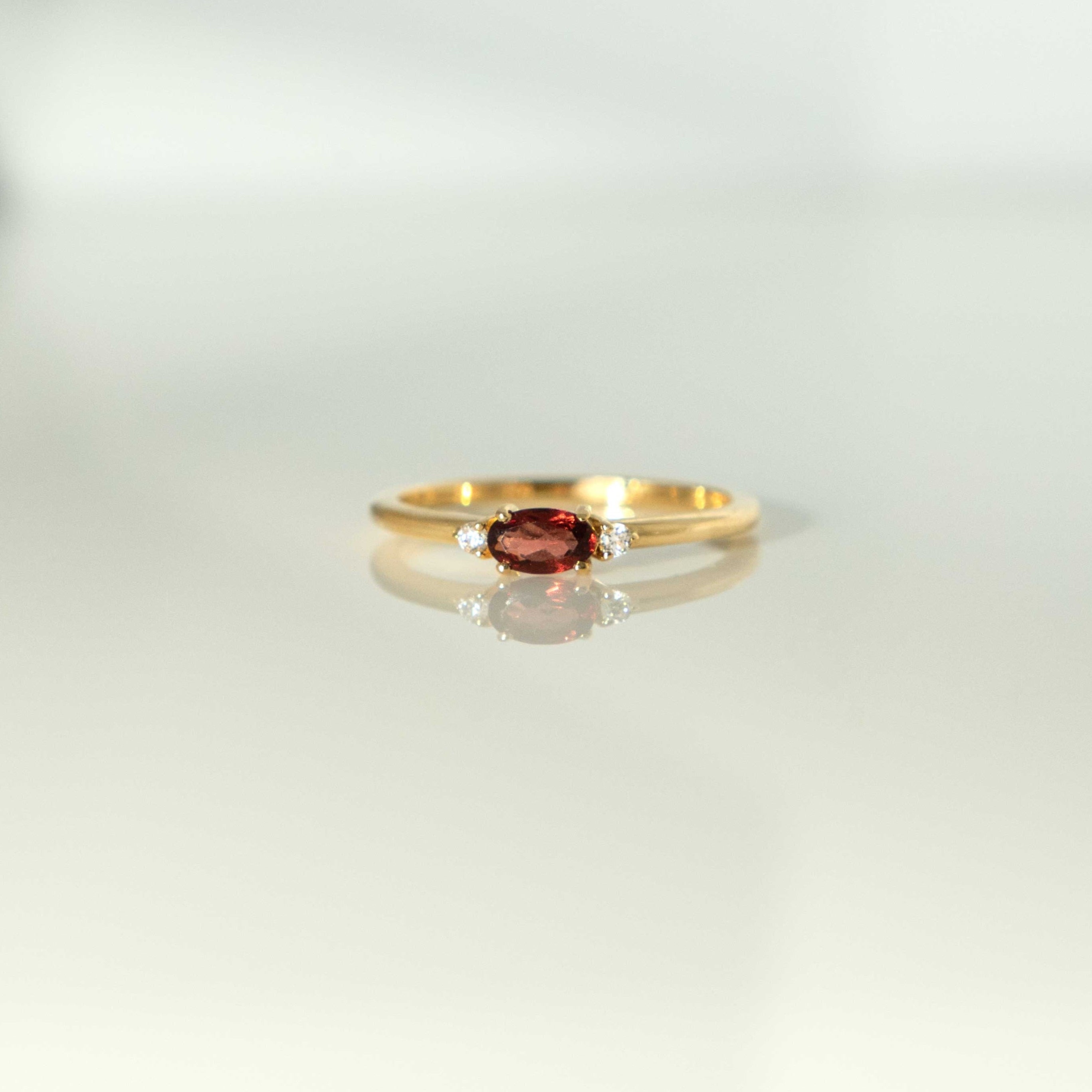 Garnet Stacking Ring Gold