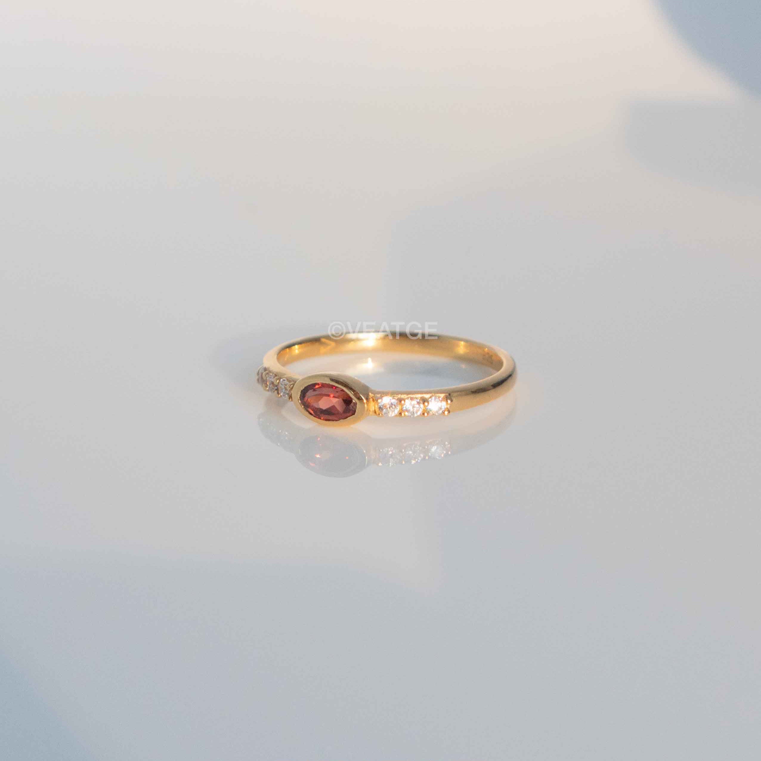 January Birthstone - Garnet Stacking Band - Elise