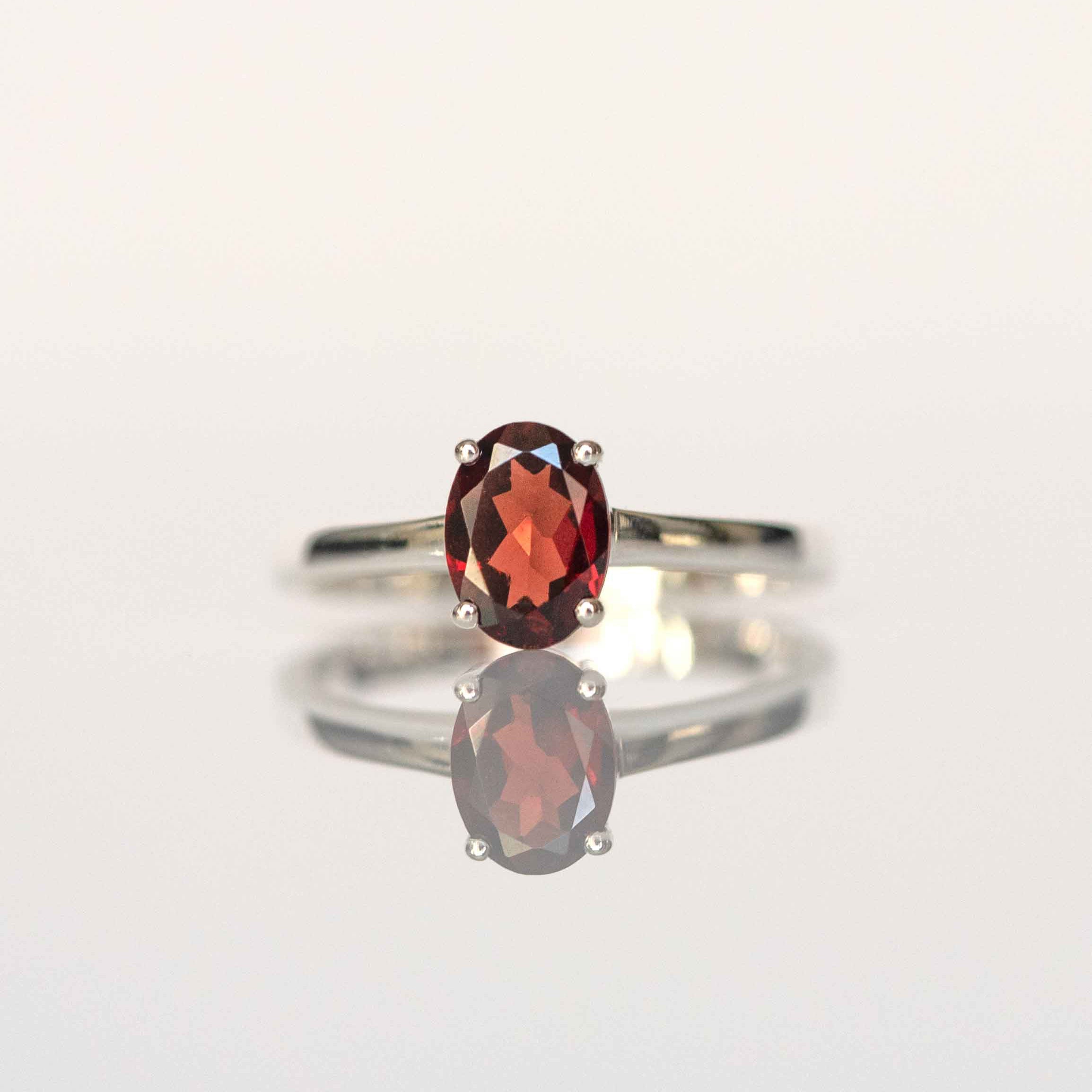 Sterling silver garnet ring