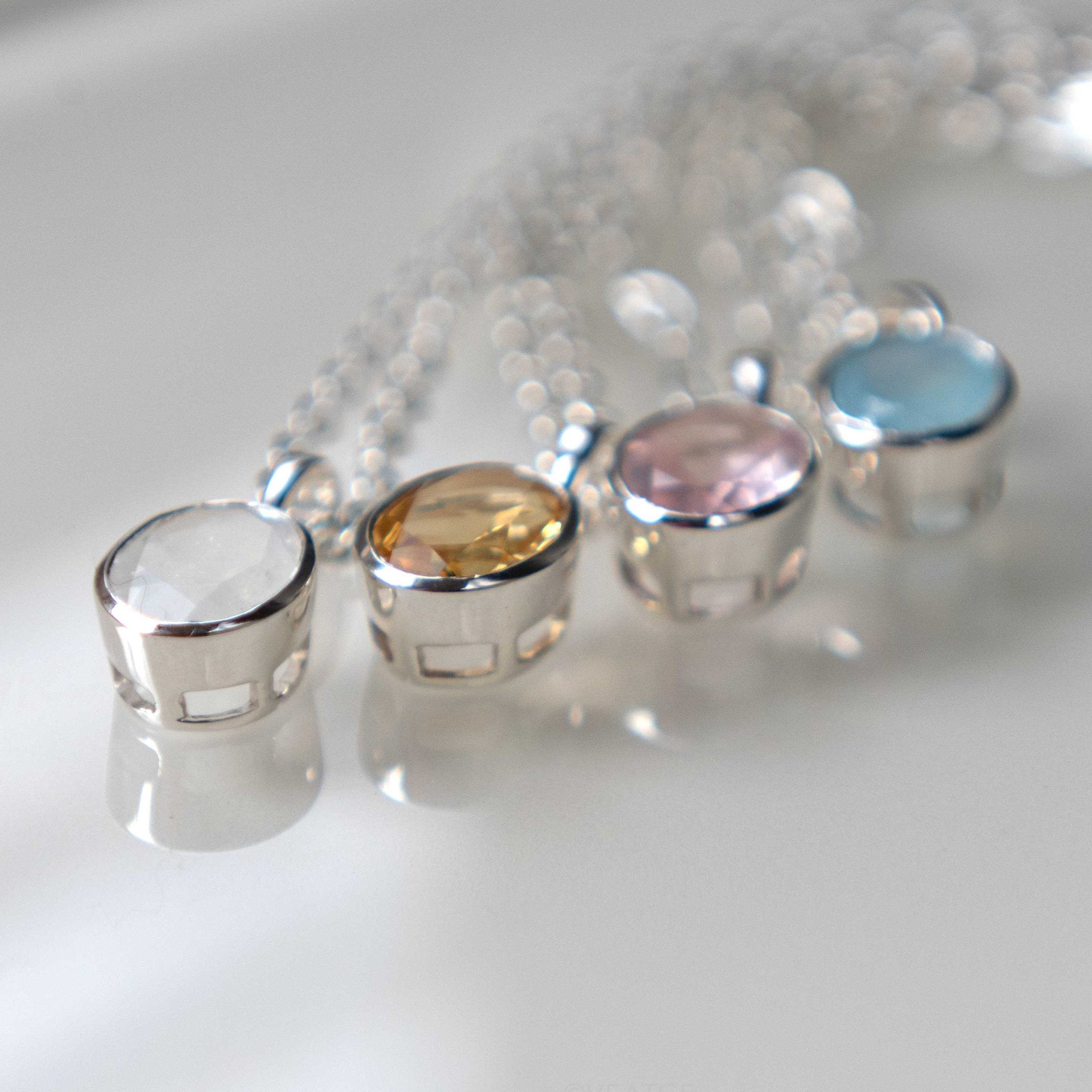 Moonstone silver necklace