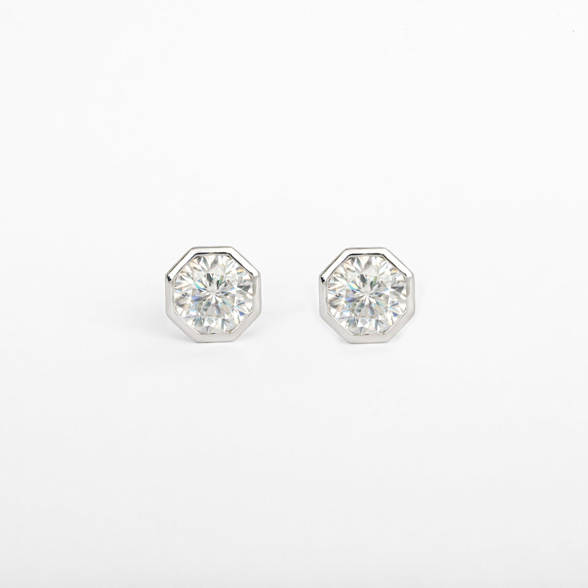 1ct Moissanite Diamond-Gold-studs