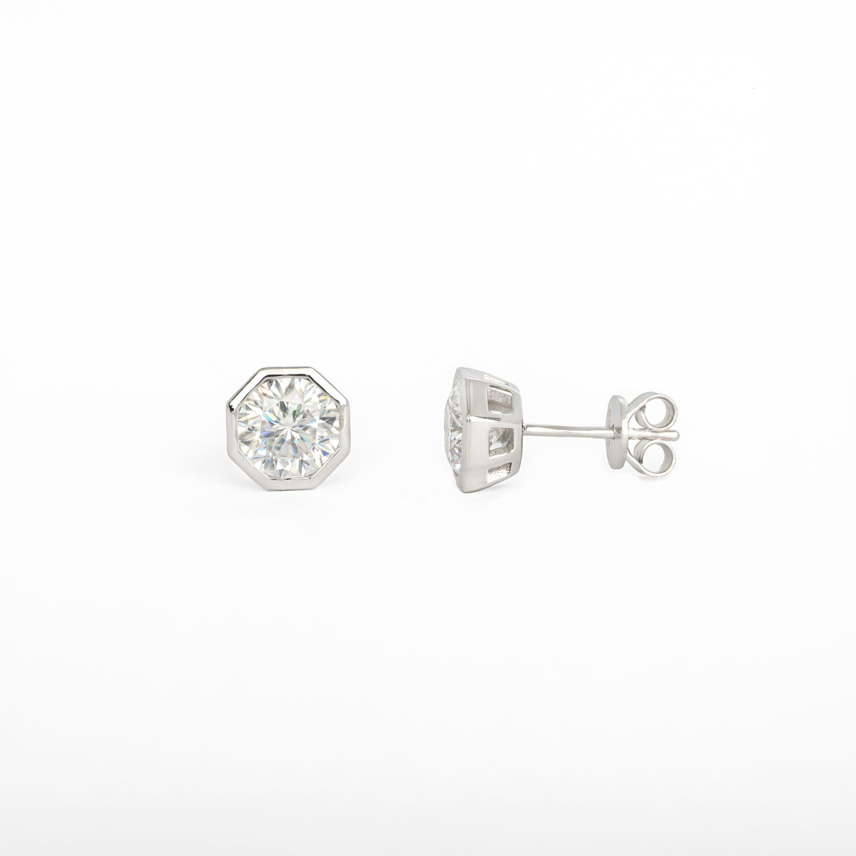 1ct Moissanite Diamond-Gold-studs