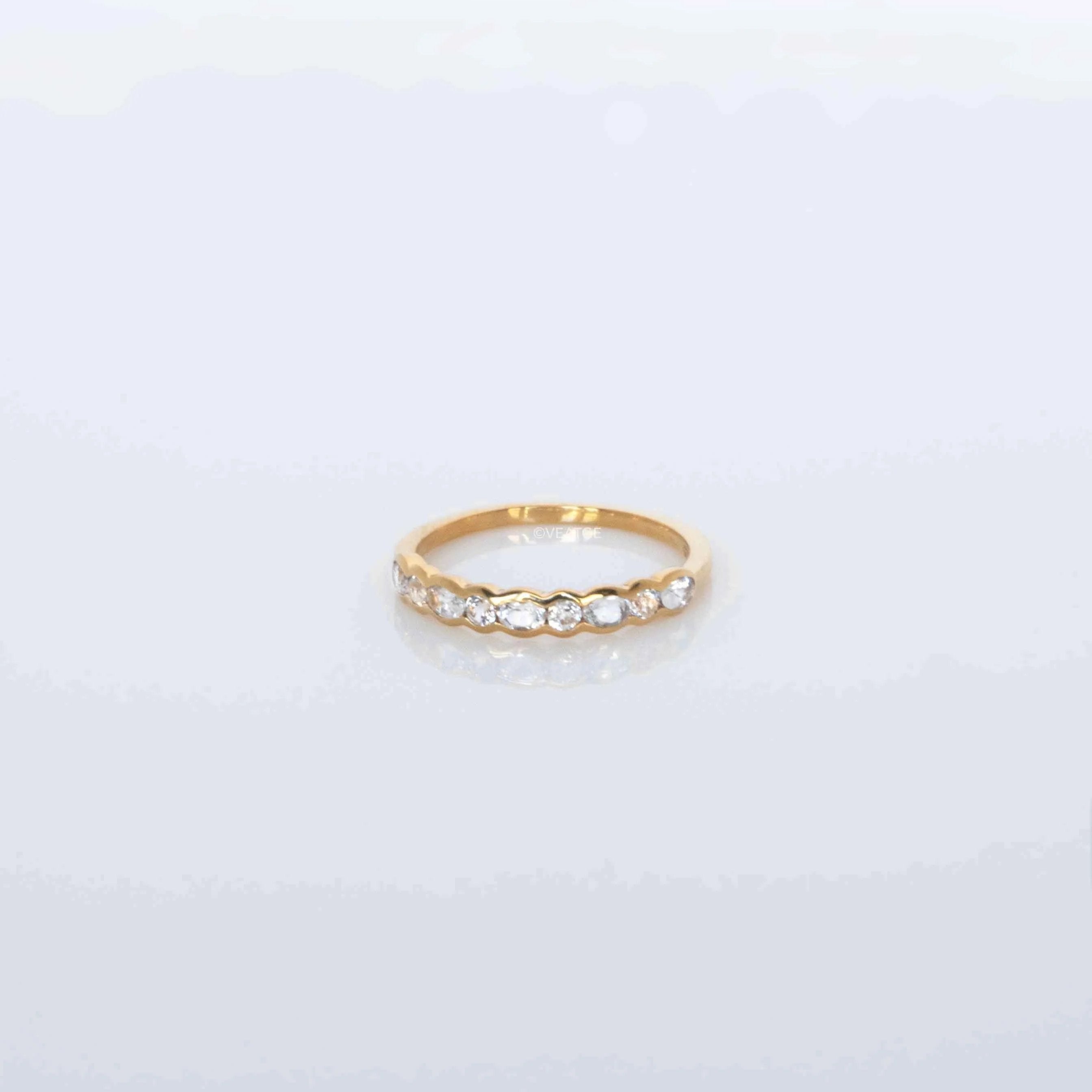 White Topaz Half Eternity Band