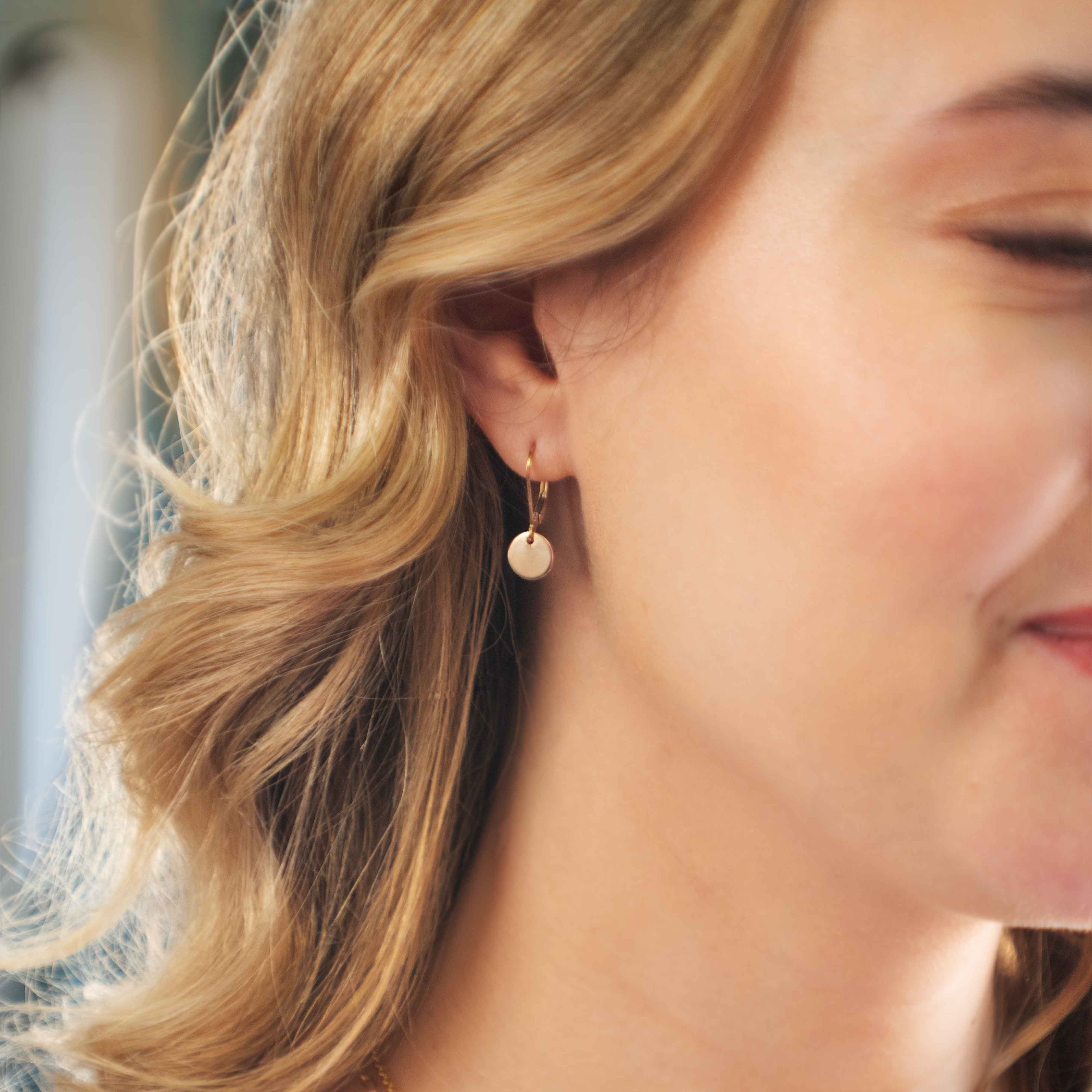 Small Gold Disc Earrings