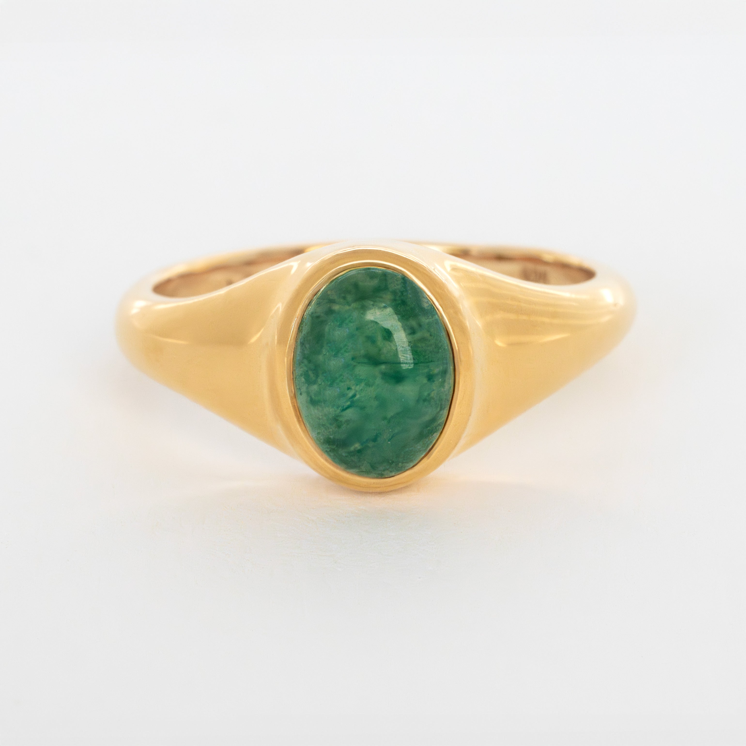 Signet Ring in Green Aventurine, Natural High Grade Aventurine Gemstone for Good Luck, Minimalist Pinky Ring Gold, Birthday Gift, Graduation Gifts, Best Friend Pinky Rings, Unisex Ring, Gift for Men, Gift for Women