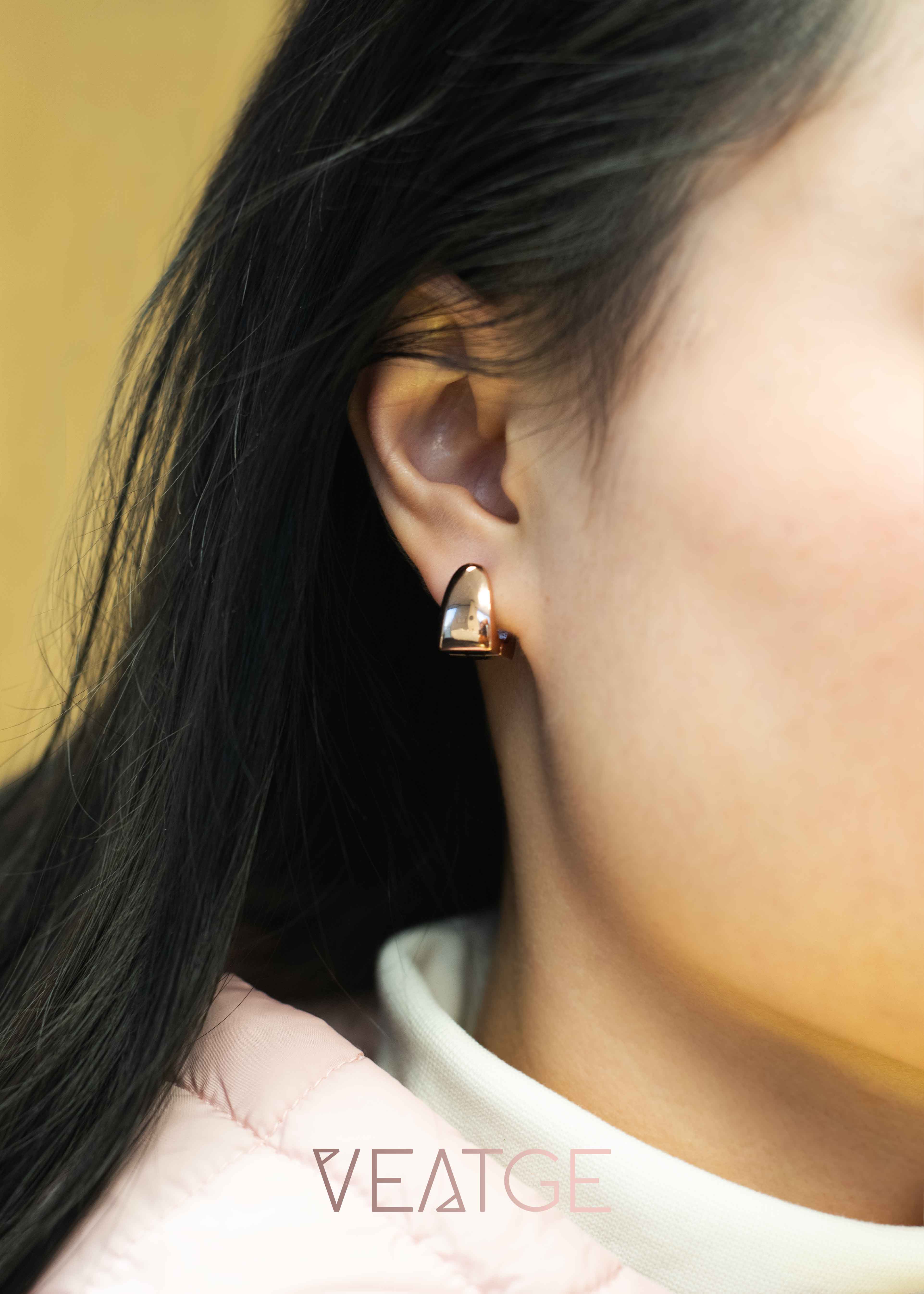Chunky Silver Hoops Huggies, Simple Gold Hoops, Statement Earrings for Women, Chunky Hoop Earrings, Rose Gold Hoops, Birthday Gifts for her, Unique Gift for Girls Daughter Friend