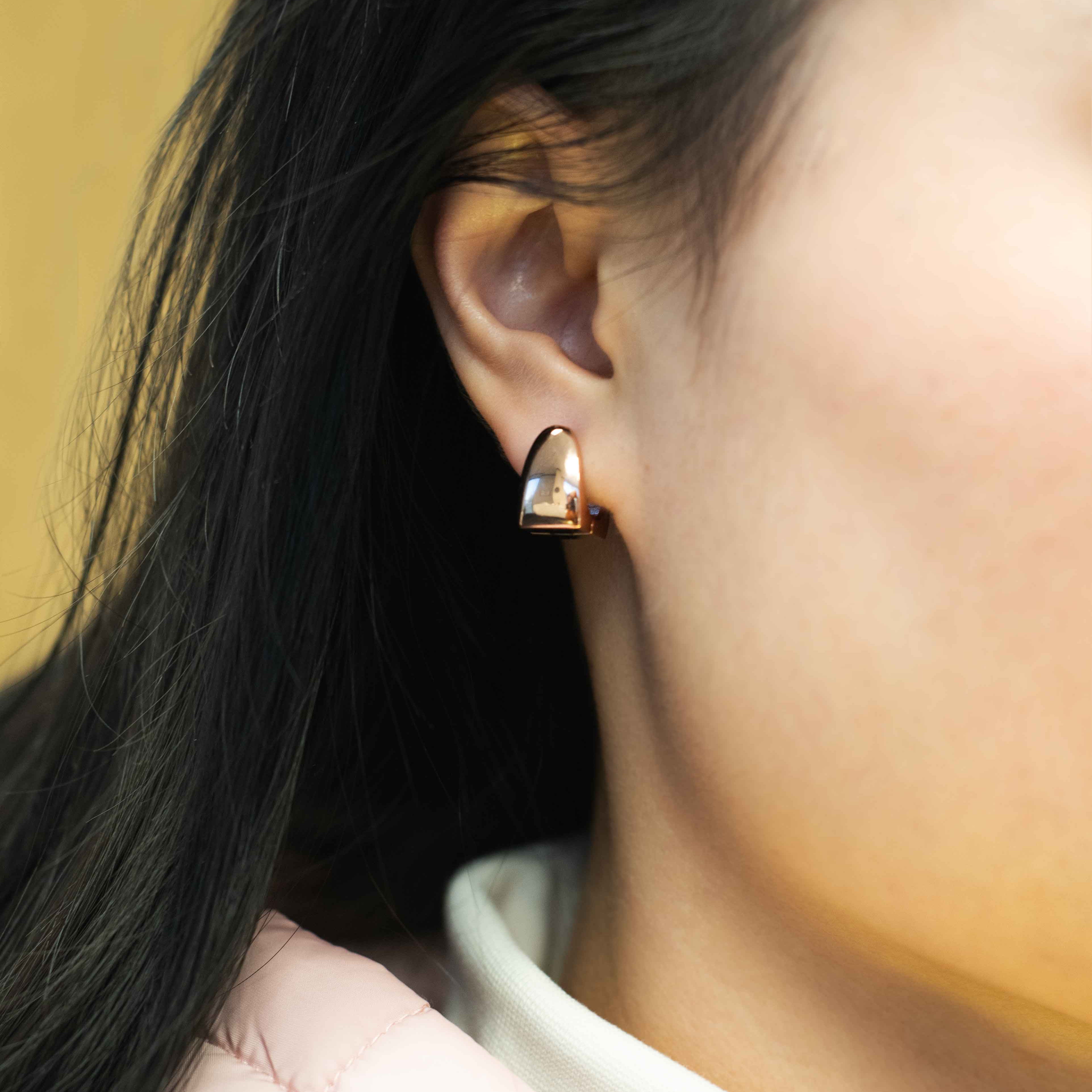 Chunky Silver Hoops Huggies, Simple Gold Hoops, Statement Earrings for Women, Chunky Hoop Earrings, Rose Gold Hoops, Birthday Gifts for her, Unique Gift for Girls Daughter Friend