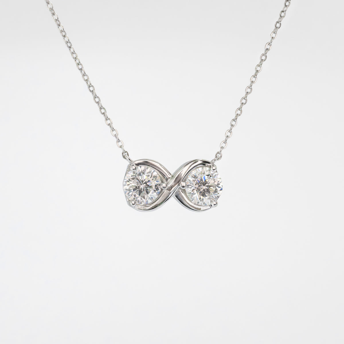 Moissanite Infinity Necklace silver