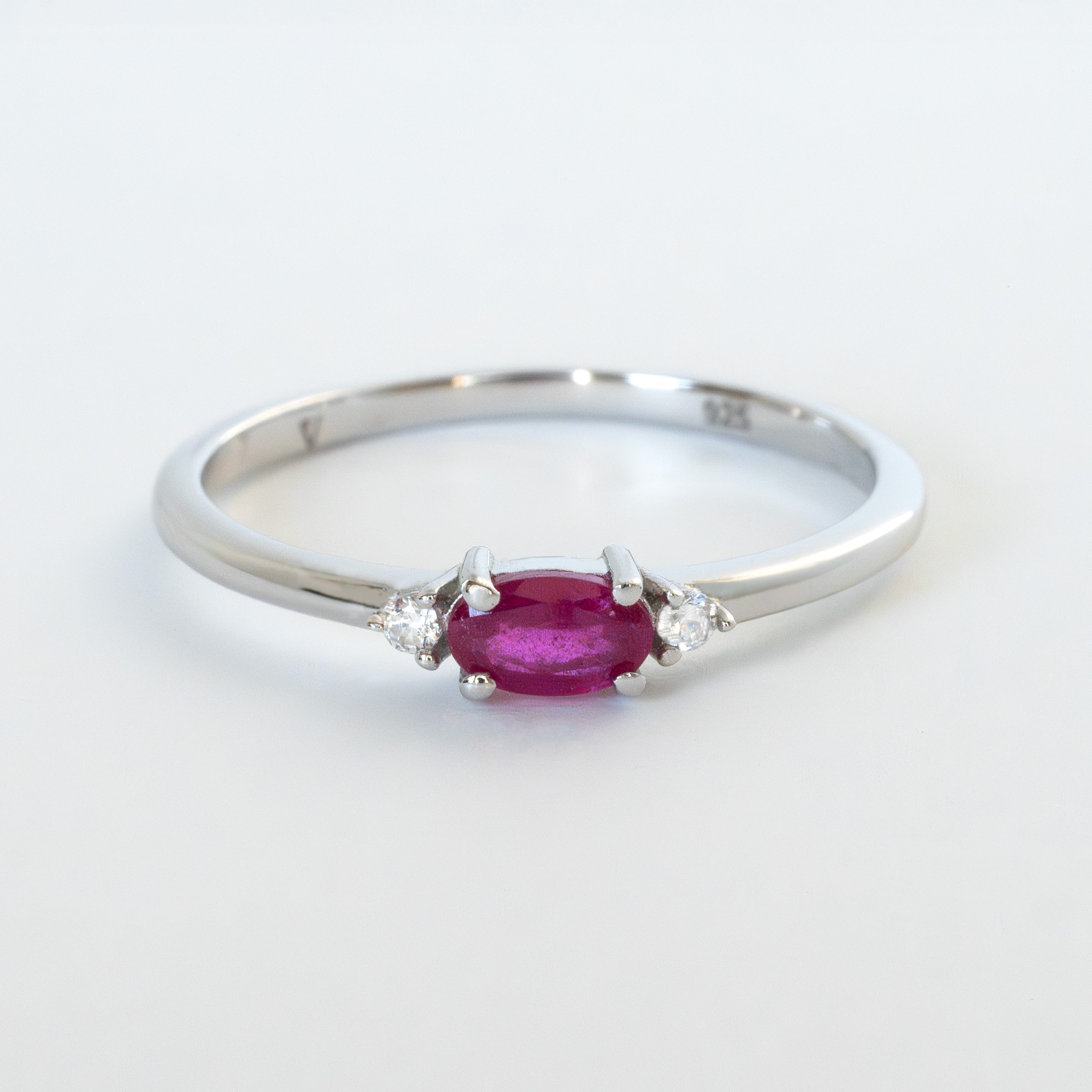Natural Ruby Ring silver July Birthstone, Dainty Stacking Ring, Genuine Natural Gemstone Jewelry, 925 sterling silver, Mom Birthday Gifts, Stacking Rings, Stackable Rings