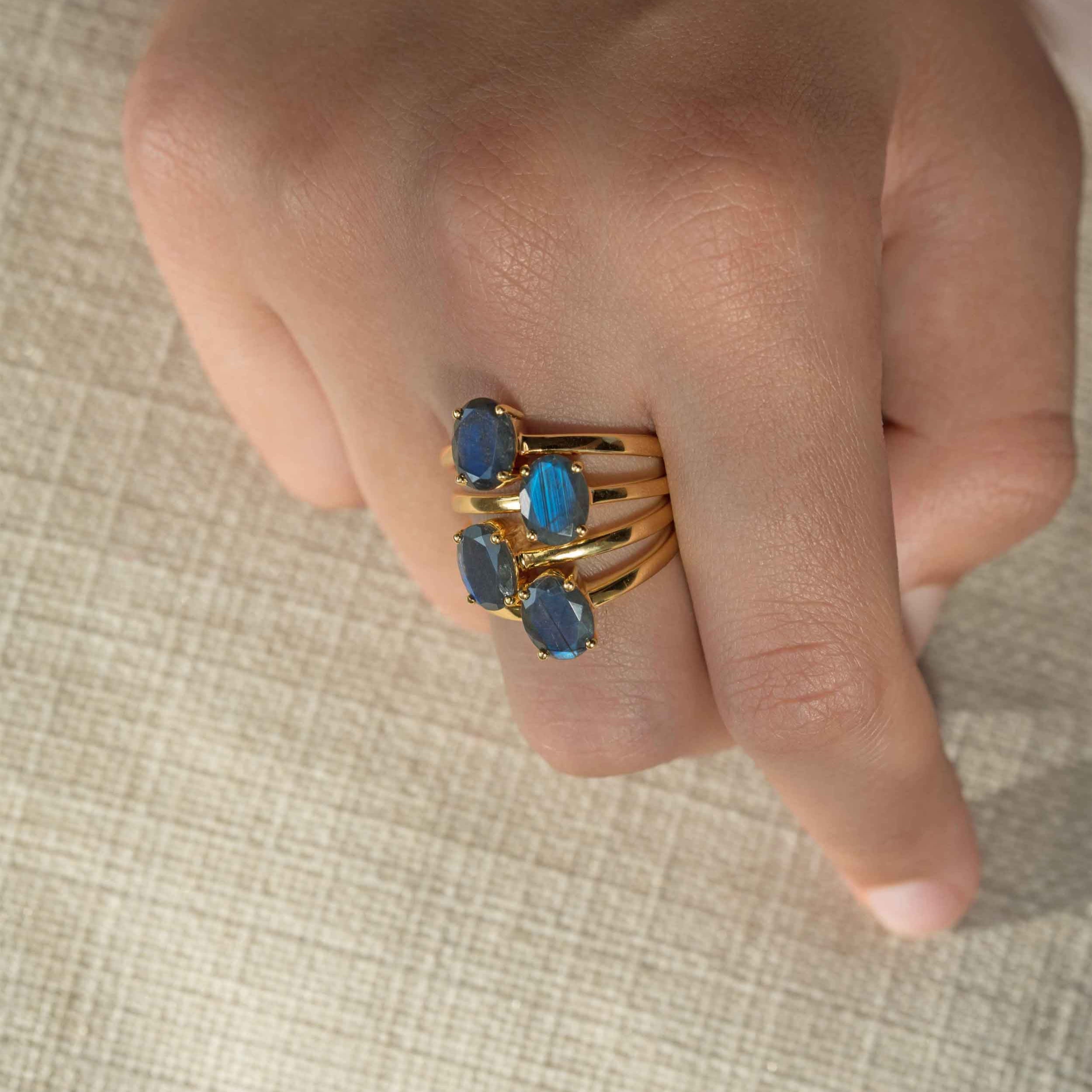 LABRADORITE GOLD RING