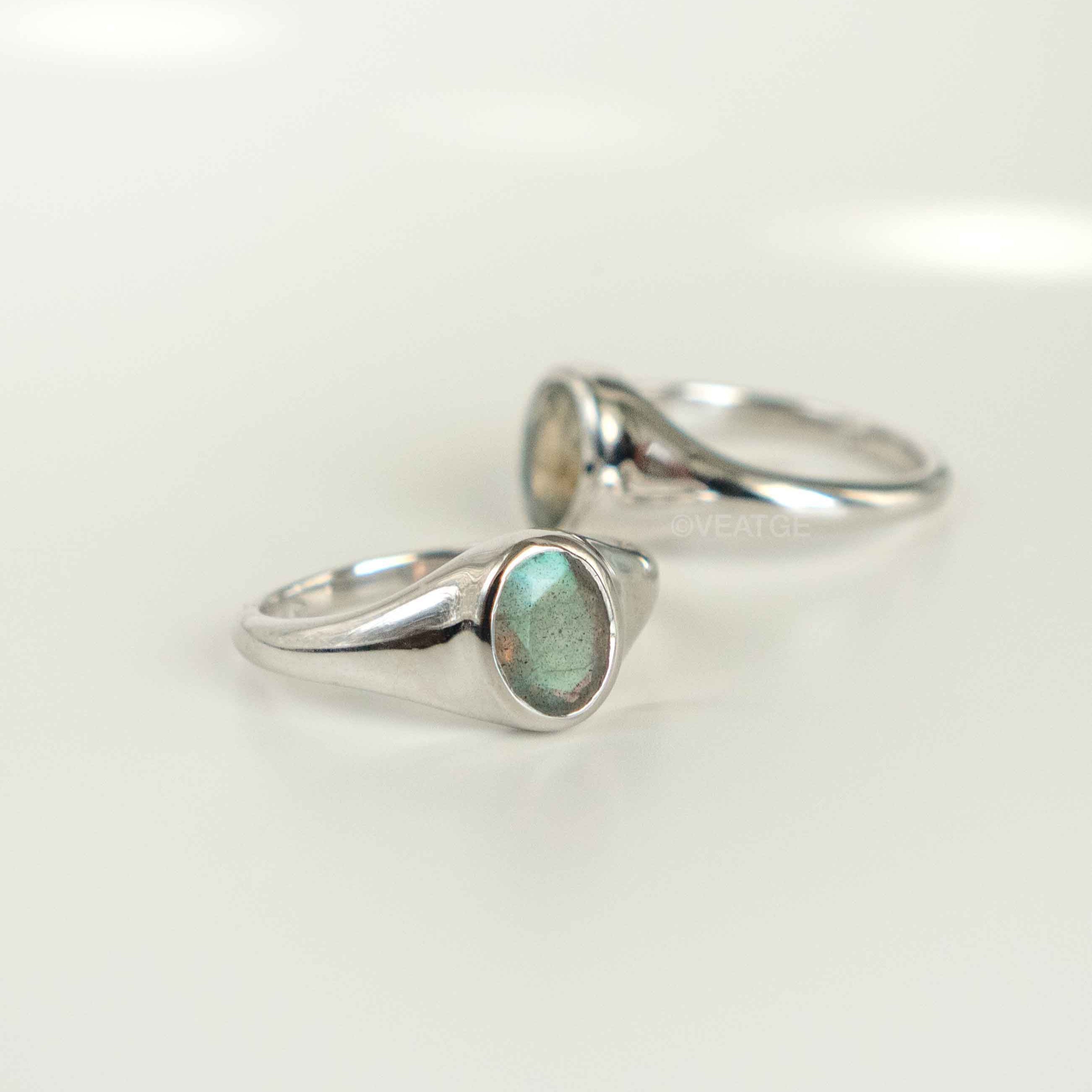 Signet Labradorite Ring silver Veatge