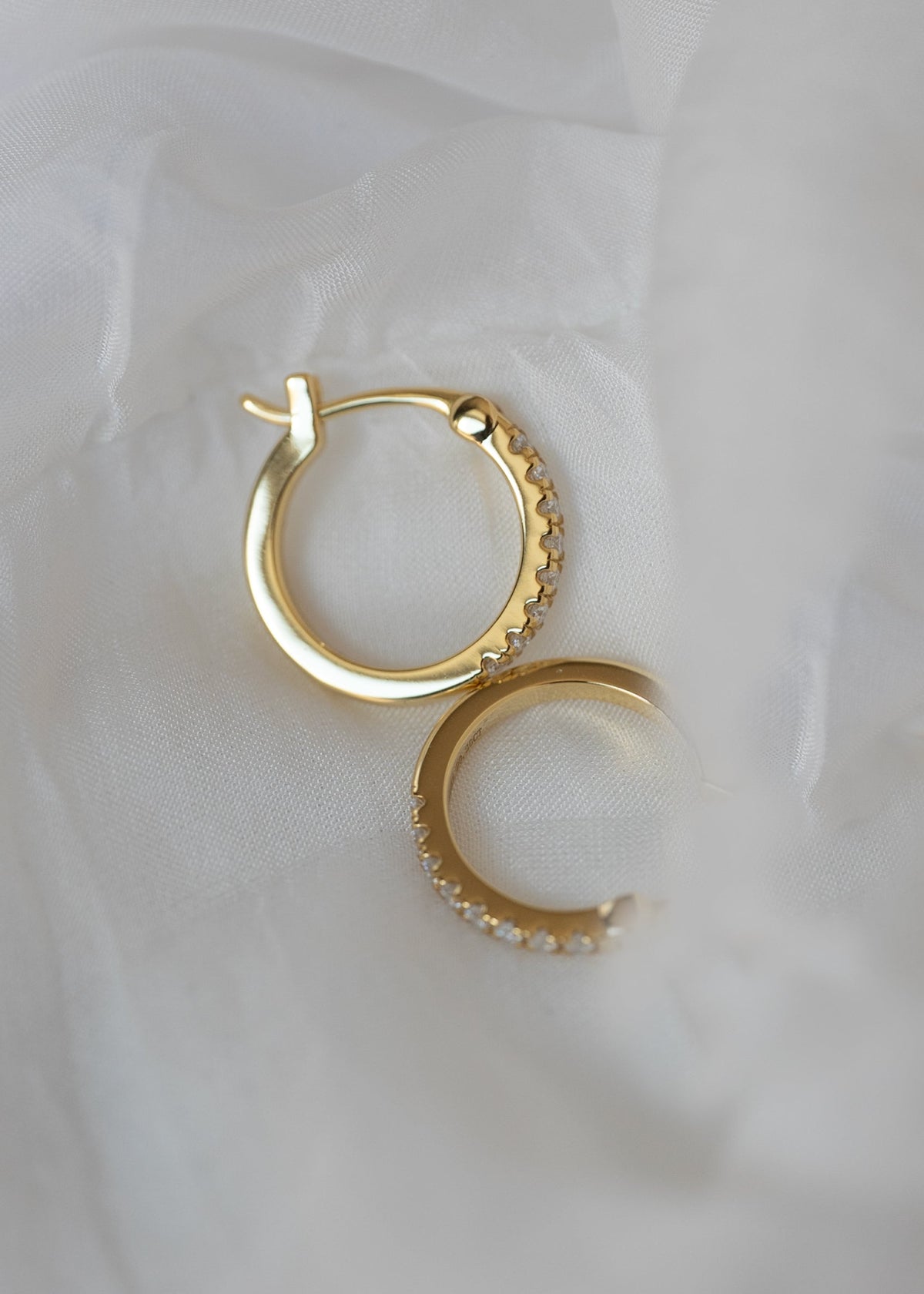 Gold Diamond Hoops Large, Gifts for Women