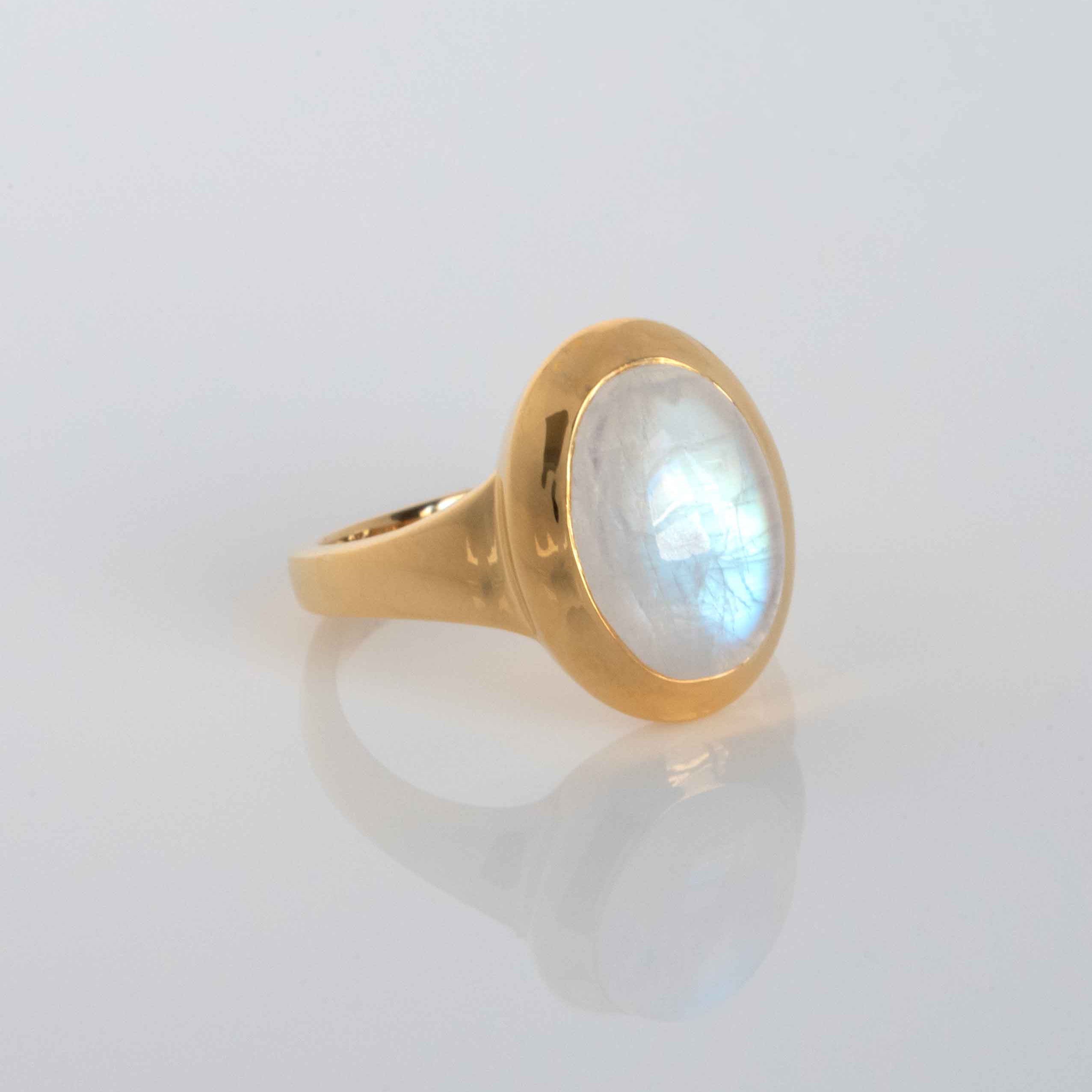 Large Moonstone Statement Ring Gold Vermeil Gifts for Women, New Mom Gift, Wedding Gift, Graduation Gift, New Beginning Gifts for Girls