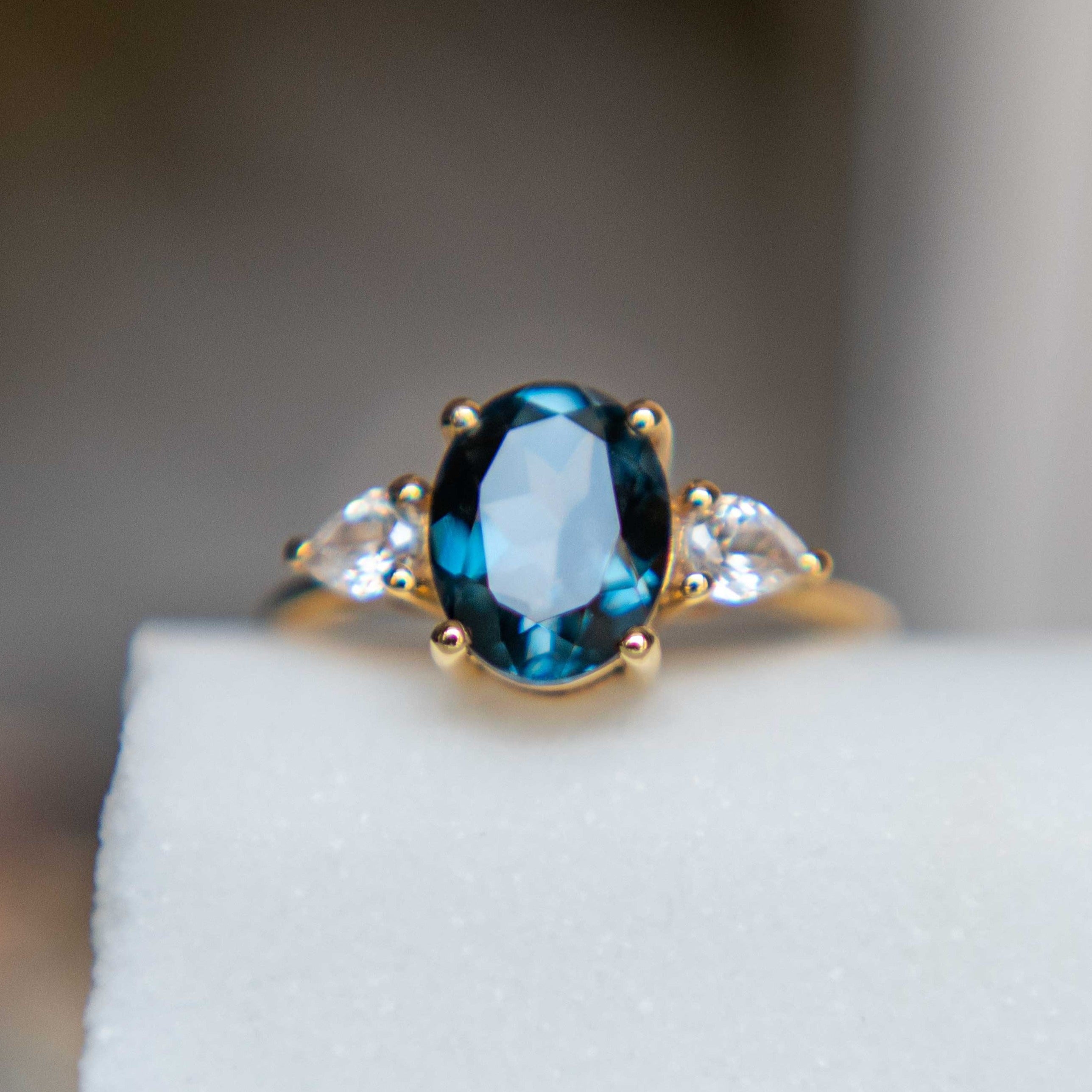 GENUINE LONDON BLUE TOPAZ RING