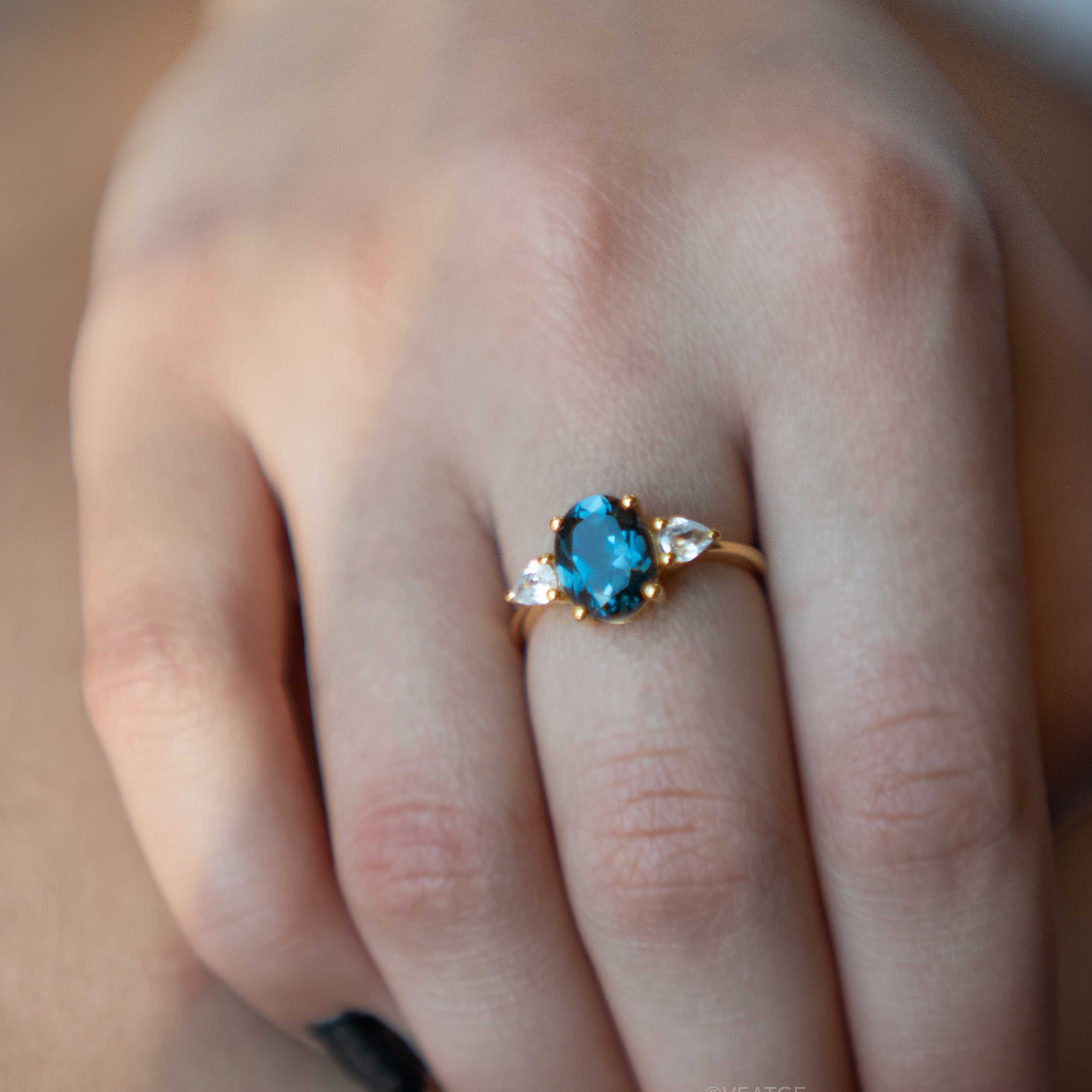 GENUINE LONDON BLUE TOPAZ RING