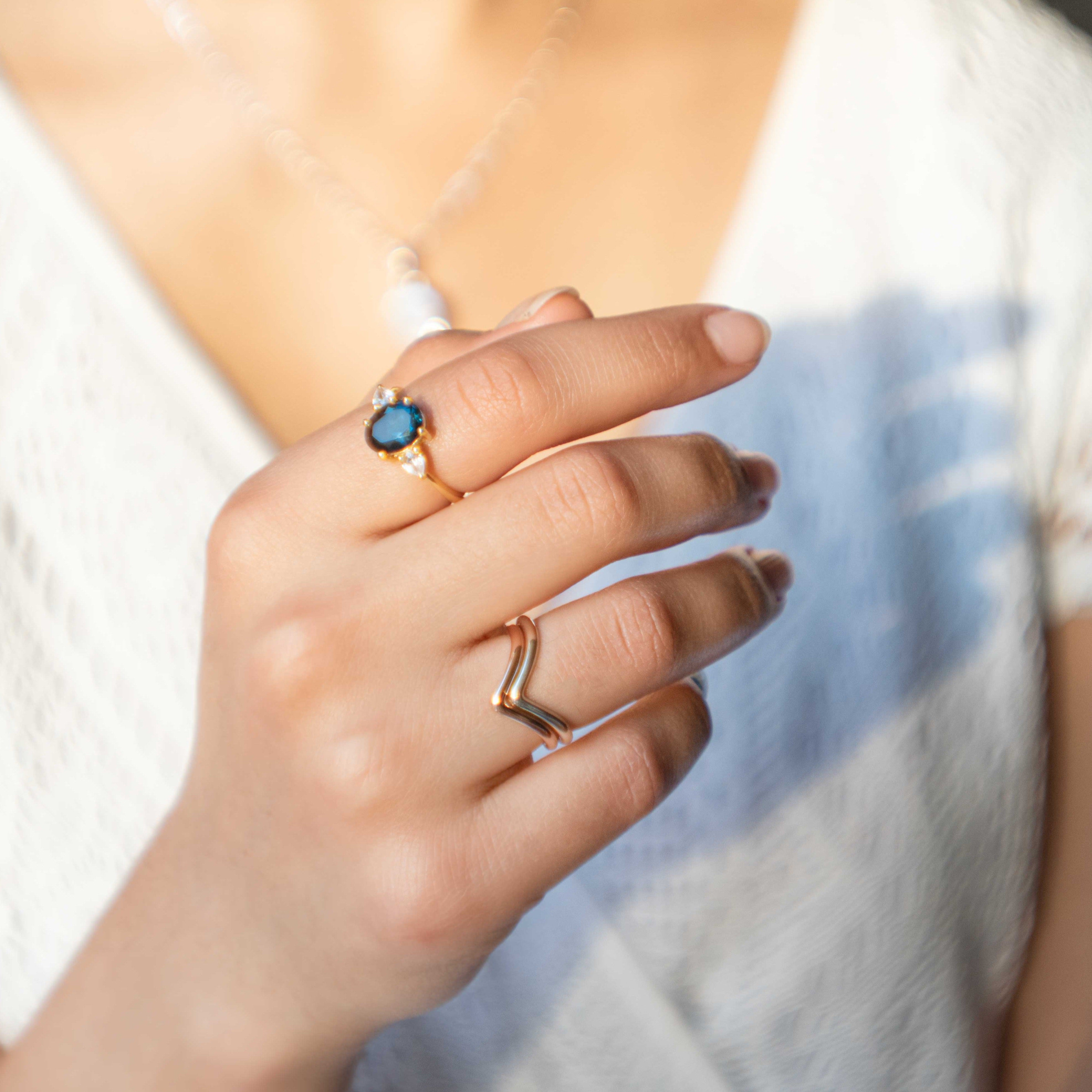 GENUINE LONDON BLUE TOPAZ RING
