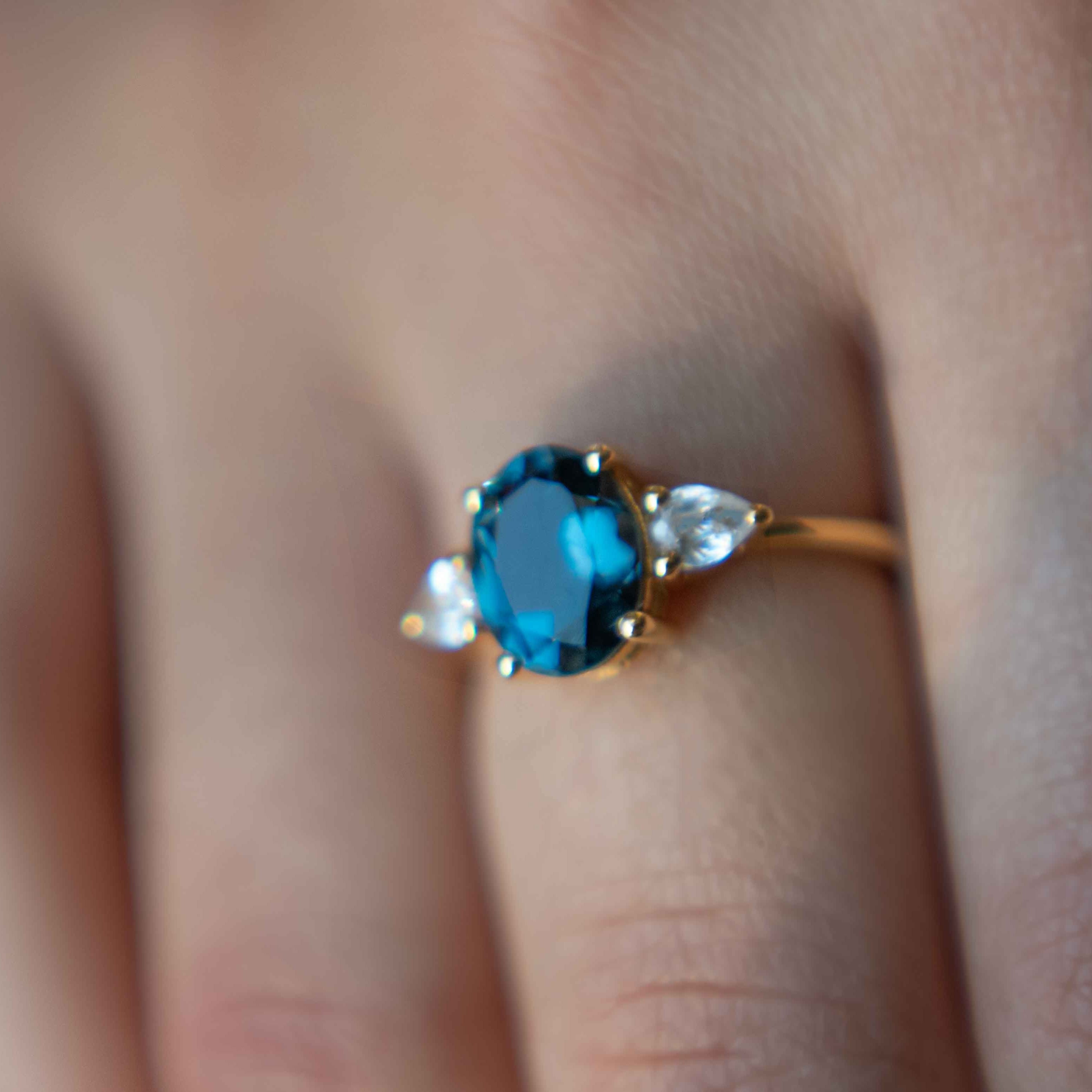 GENUINE LONDON BLUE TOPAZ RING