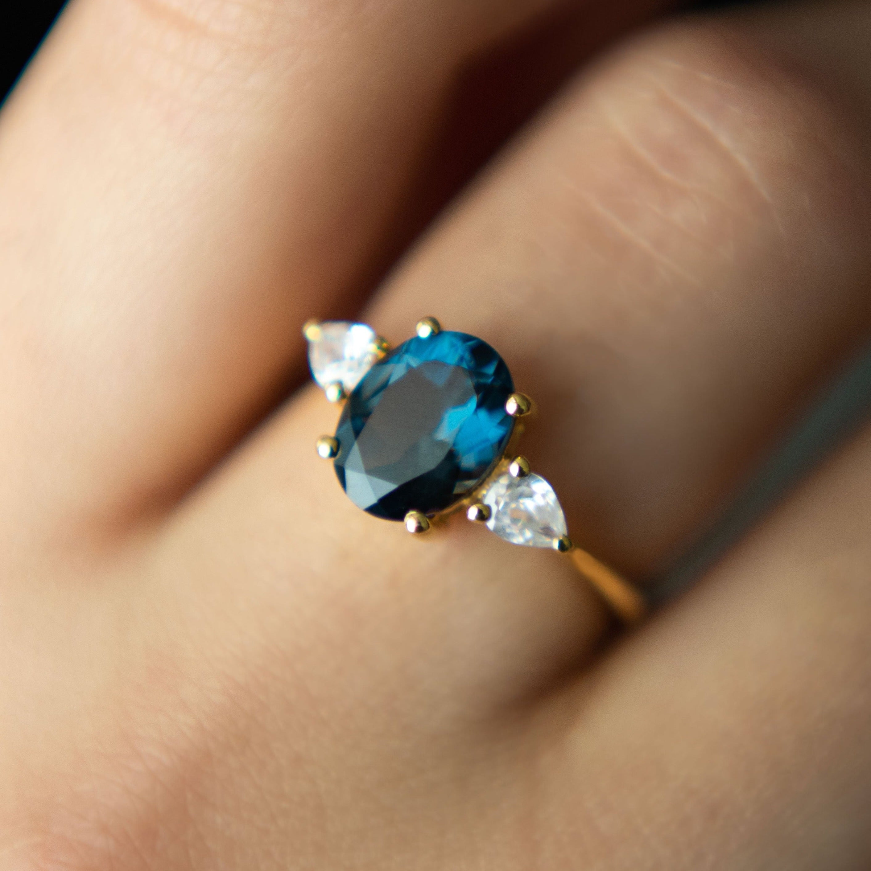 GENUINE LONDON BLUE TOPAZ RING