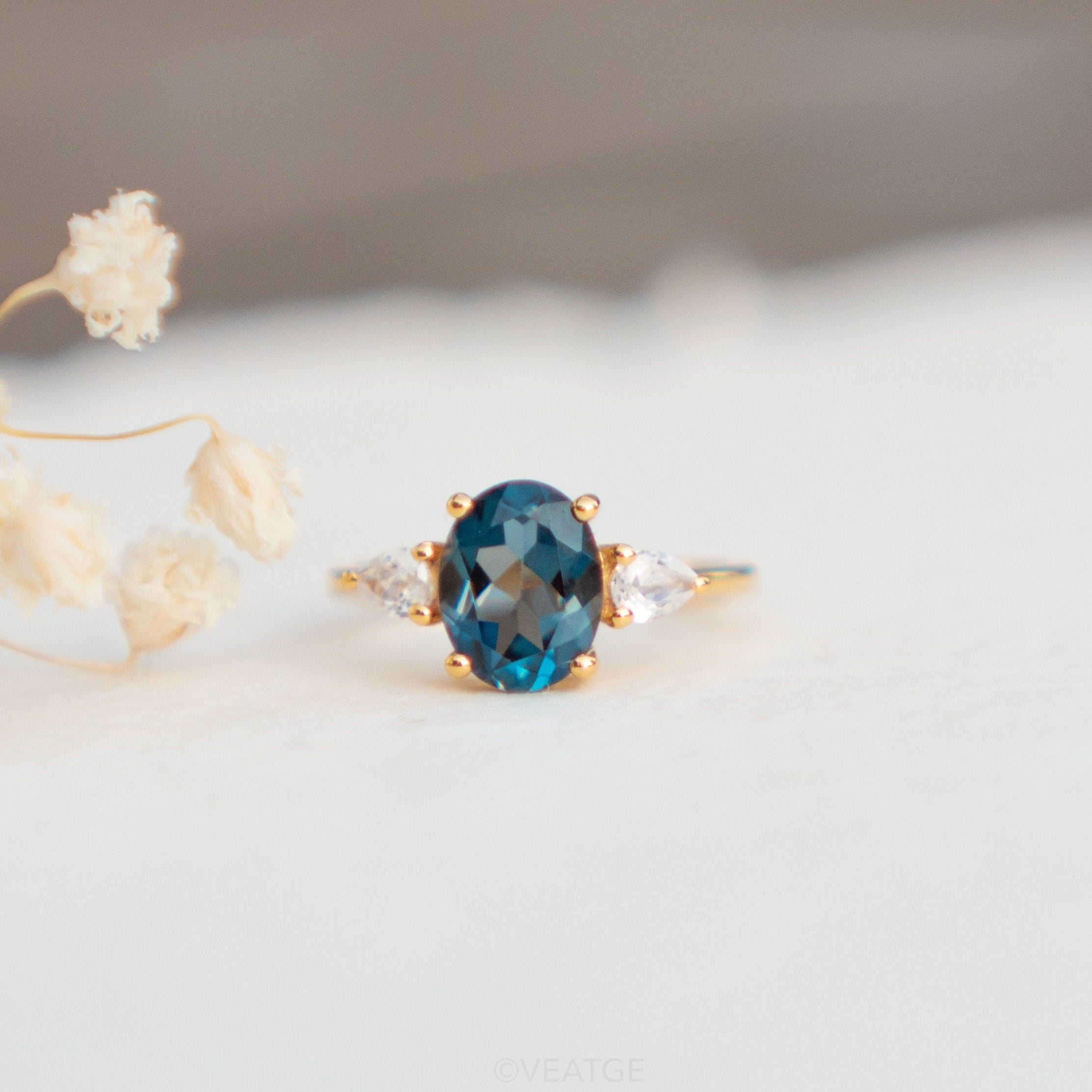 GENUINE LONDON BLUE TOPAZ RING