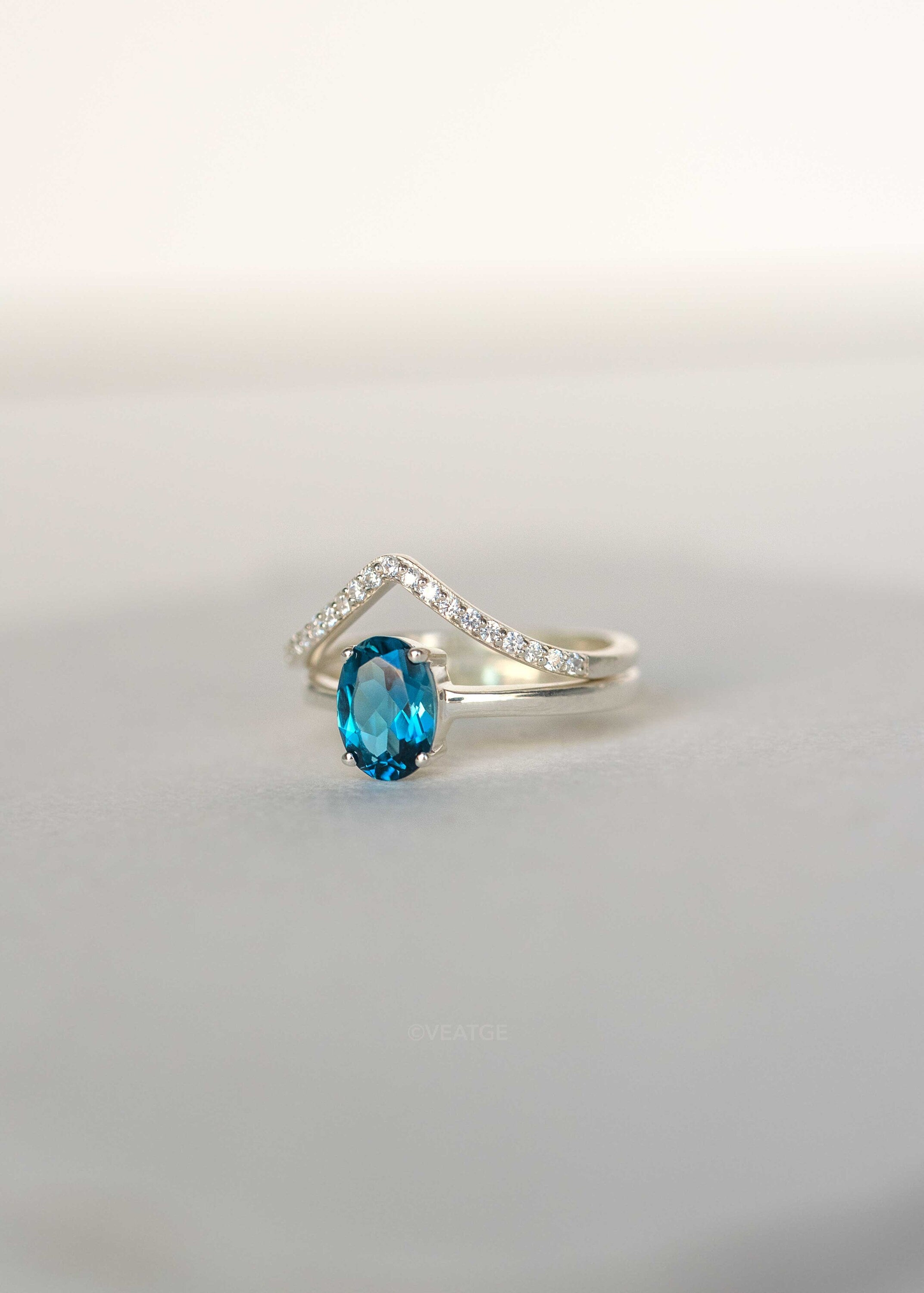 Signature Oval London Blue Topaz Ring Stack