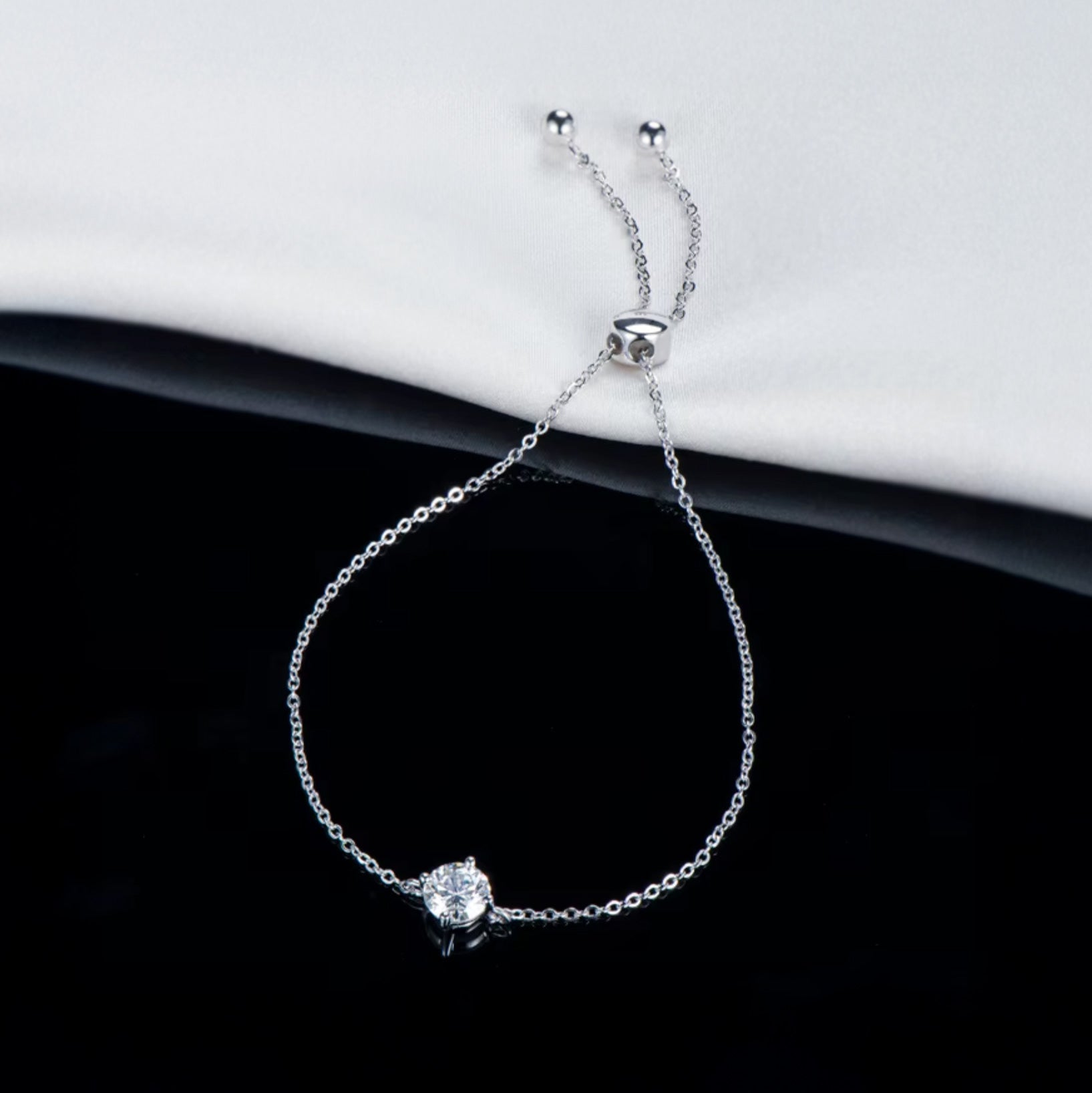 1ct Moissanite diamond Bracelet for women, birthday gift, anniversary gift for wife, minimalist dainty diamond bracelet in sterling silver