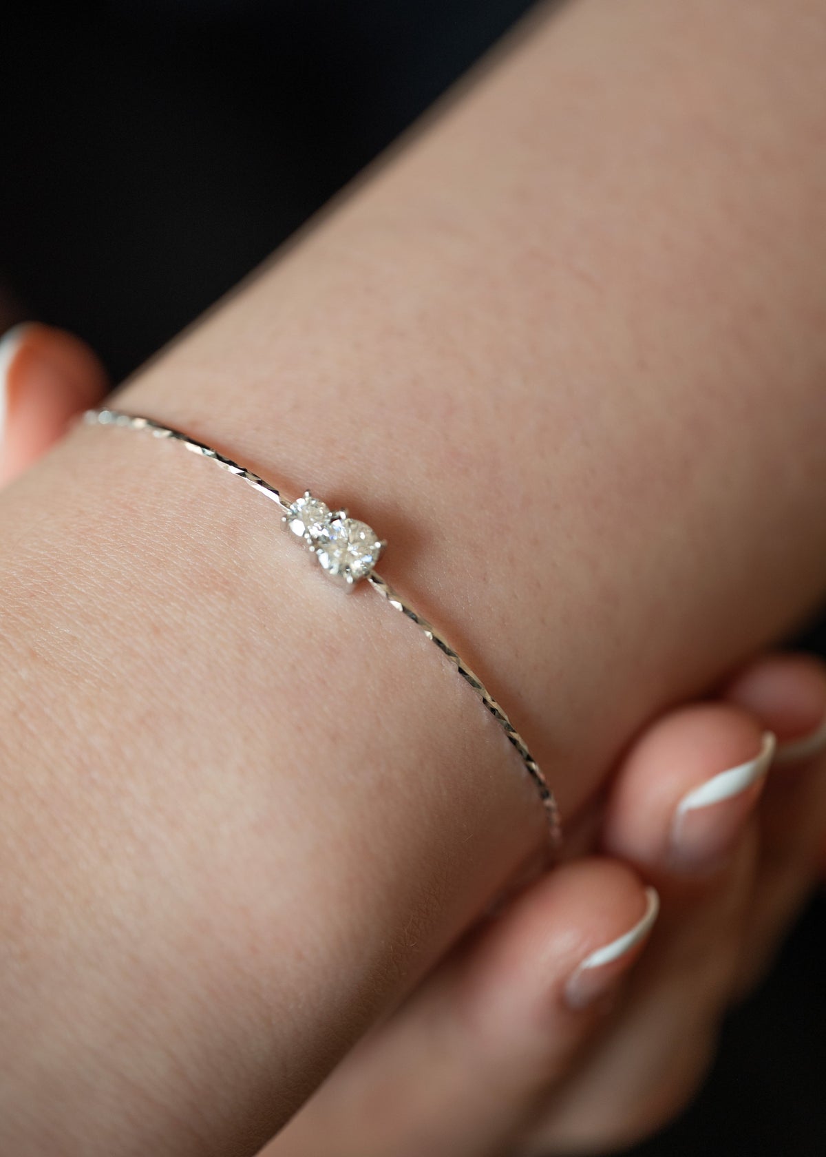 Toi Et Moi Silver Moissanite-Bracelet1