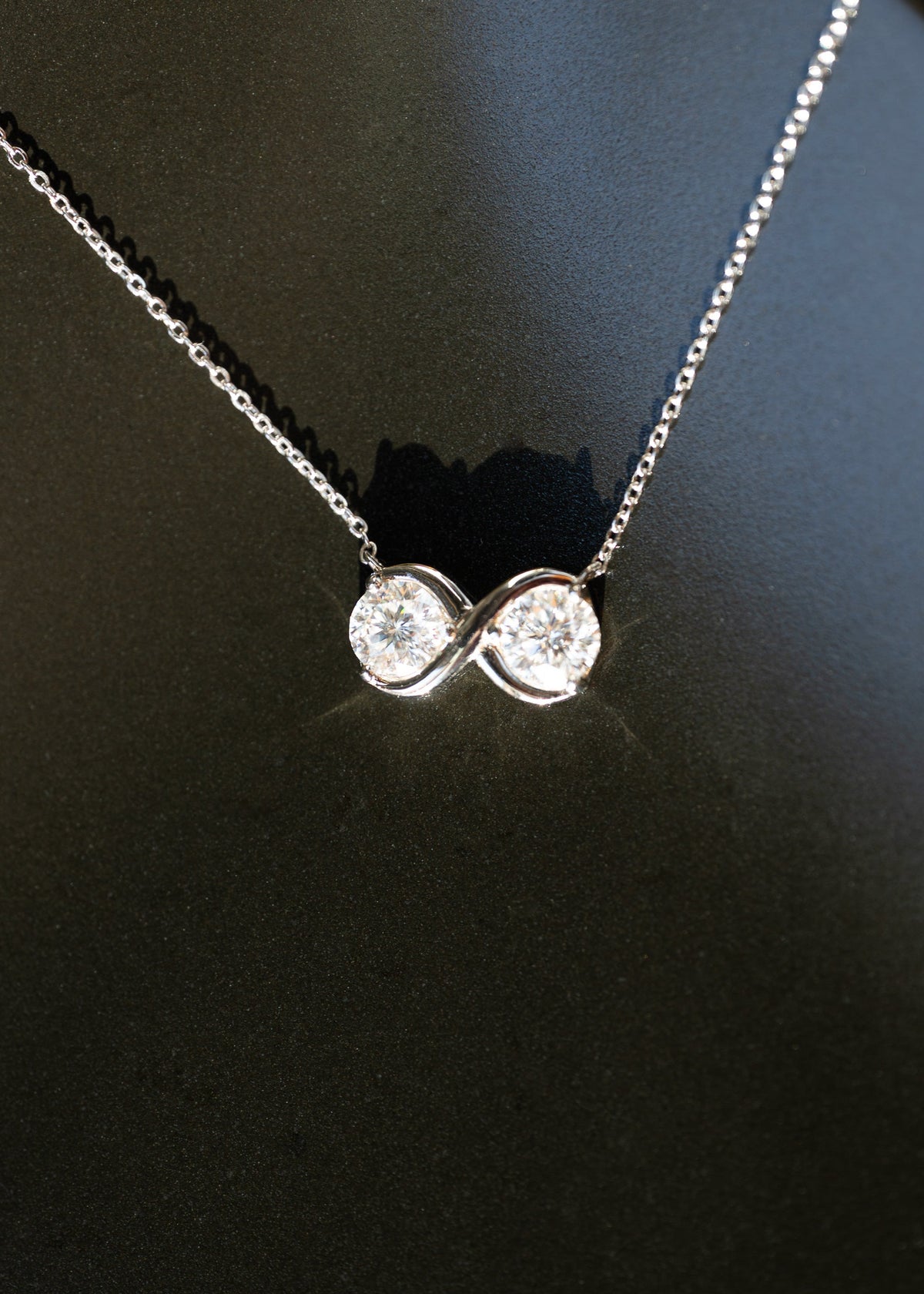 Moissanite Infinity Necklace silver