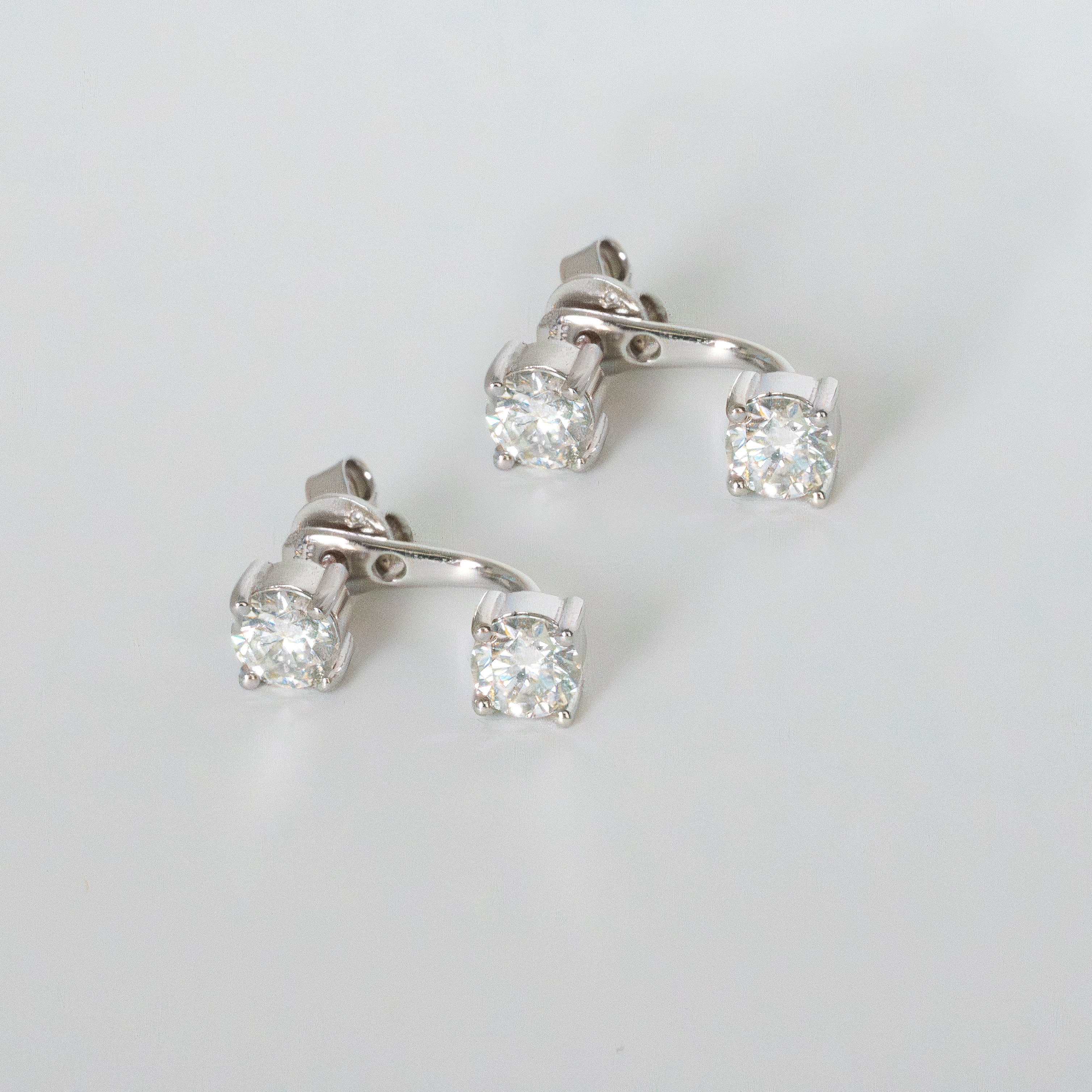 Moissanite Jacket Statement Stud Earrings