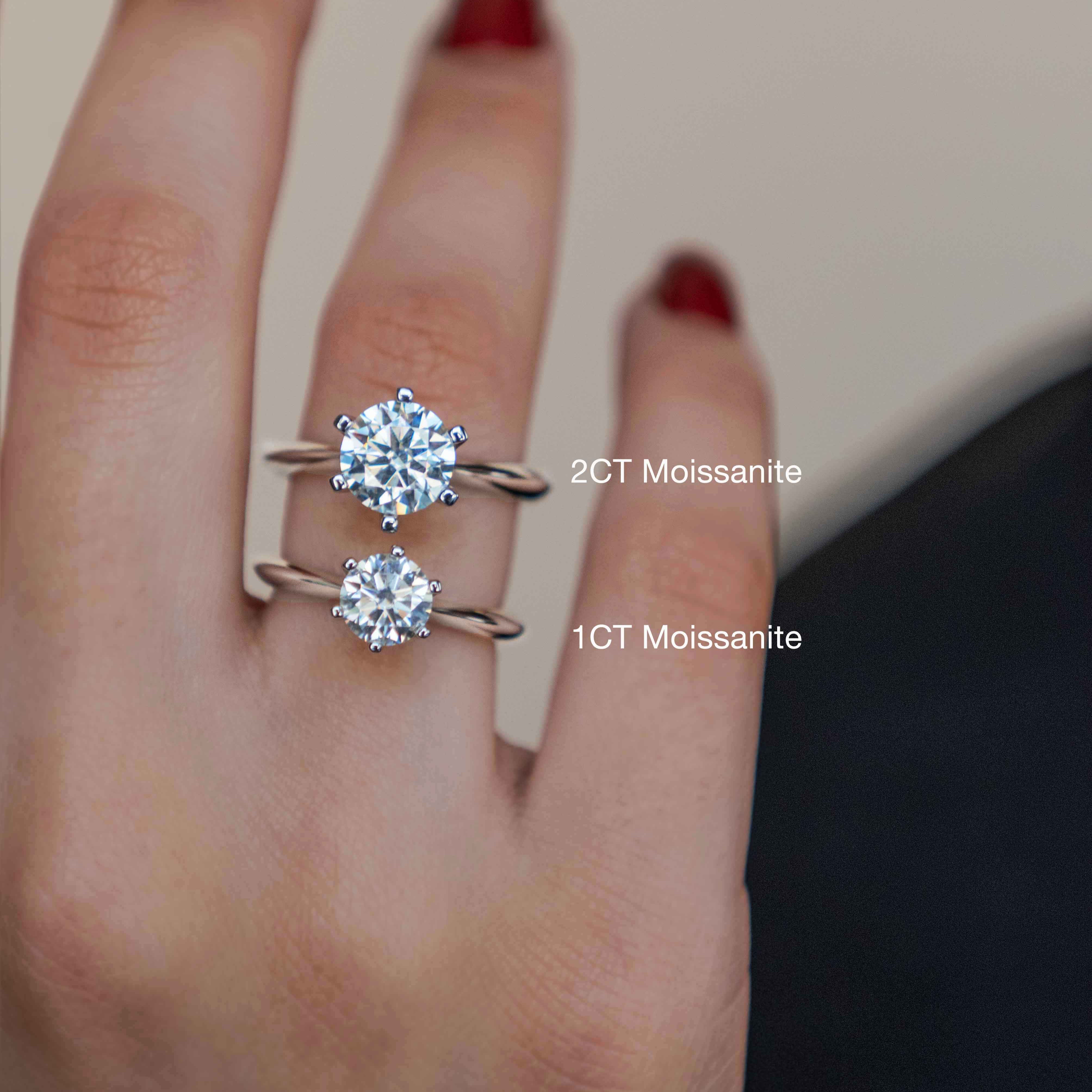 Classic Moissanite Ring Brilliant Cut