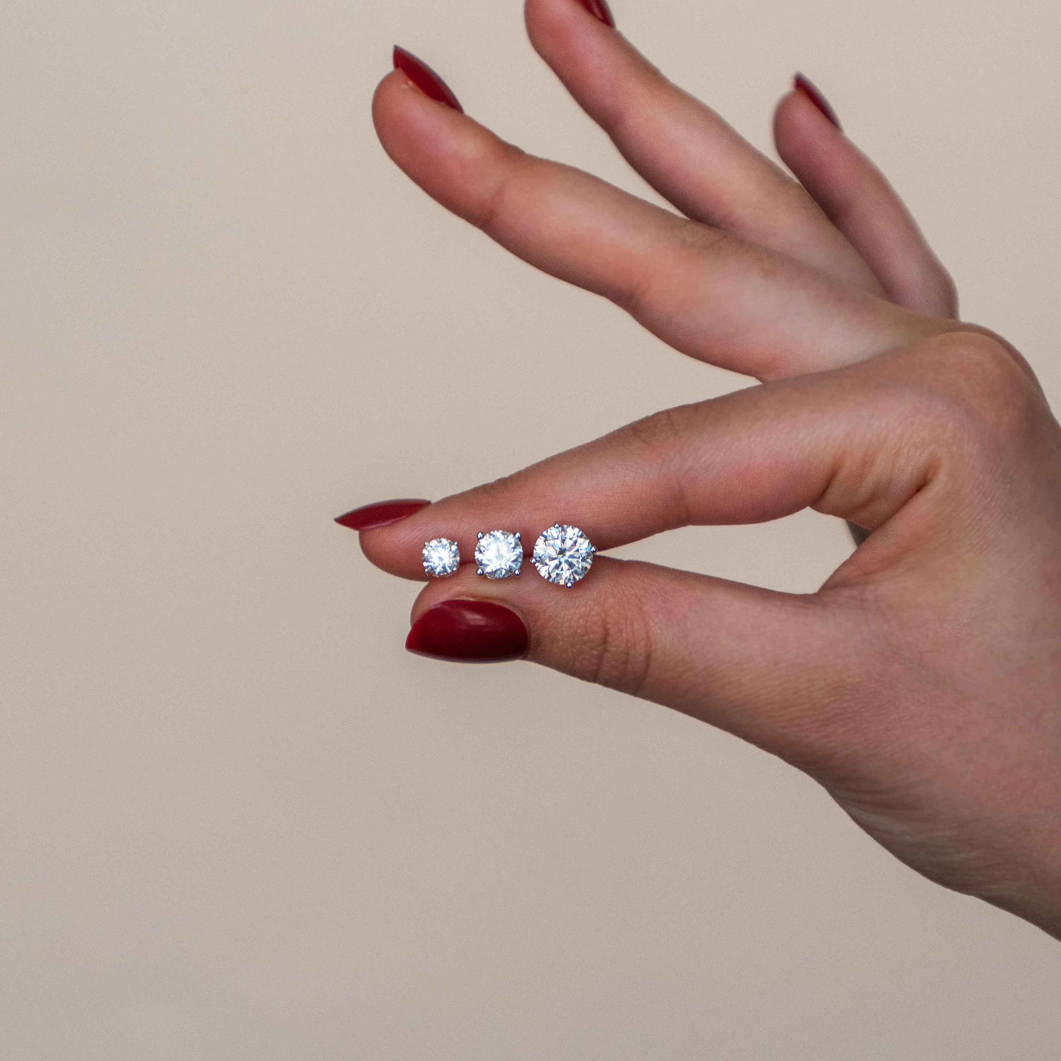 Classic Moissanite Stud Earrings Brilliant Cut