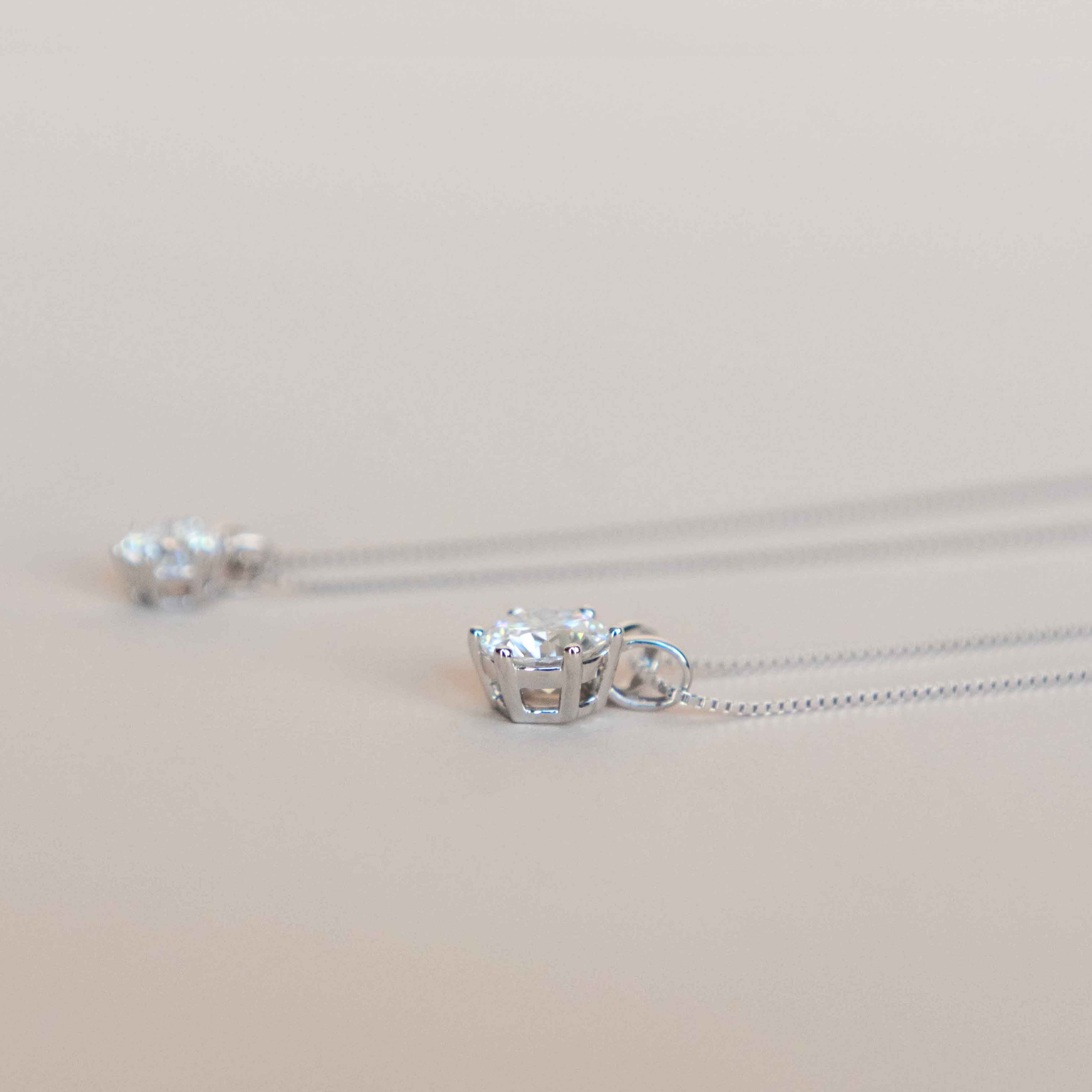 Classic Moissanite Necklace Brilliant Cut