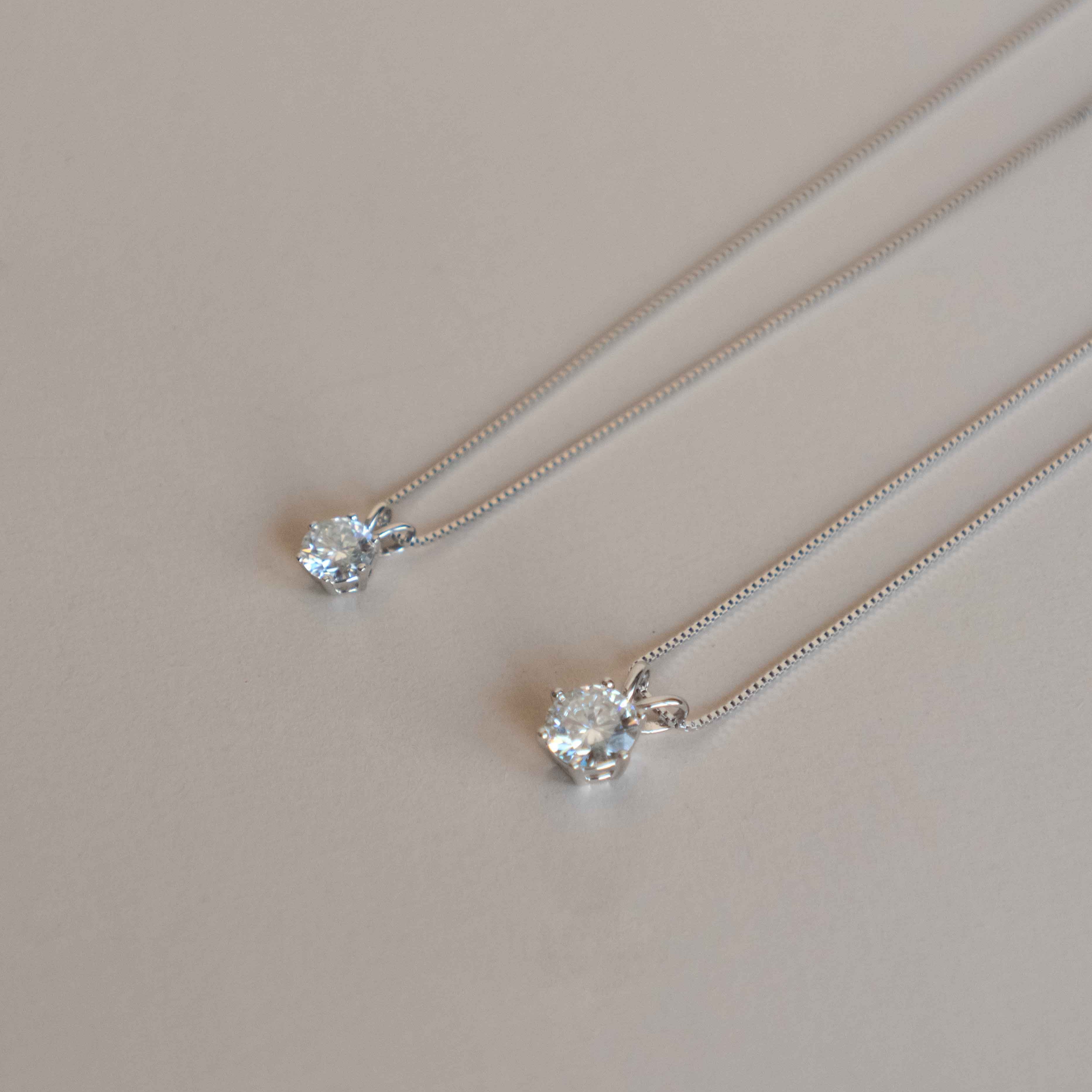 Classic Moissanite Necklace Brilliant Cut