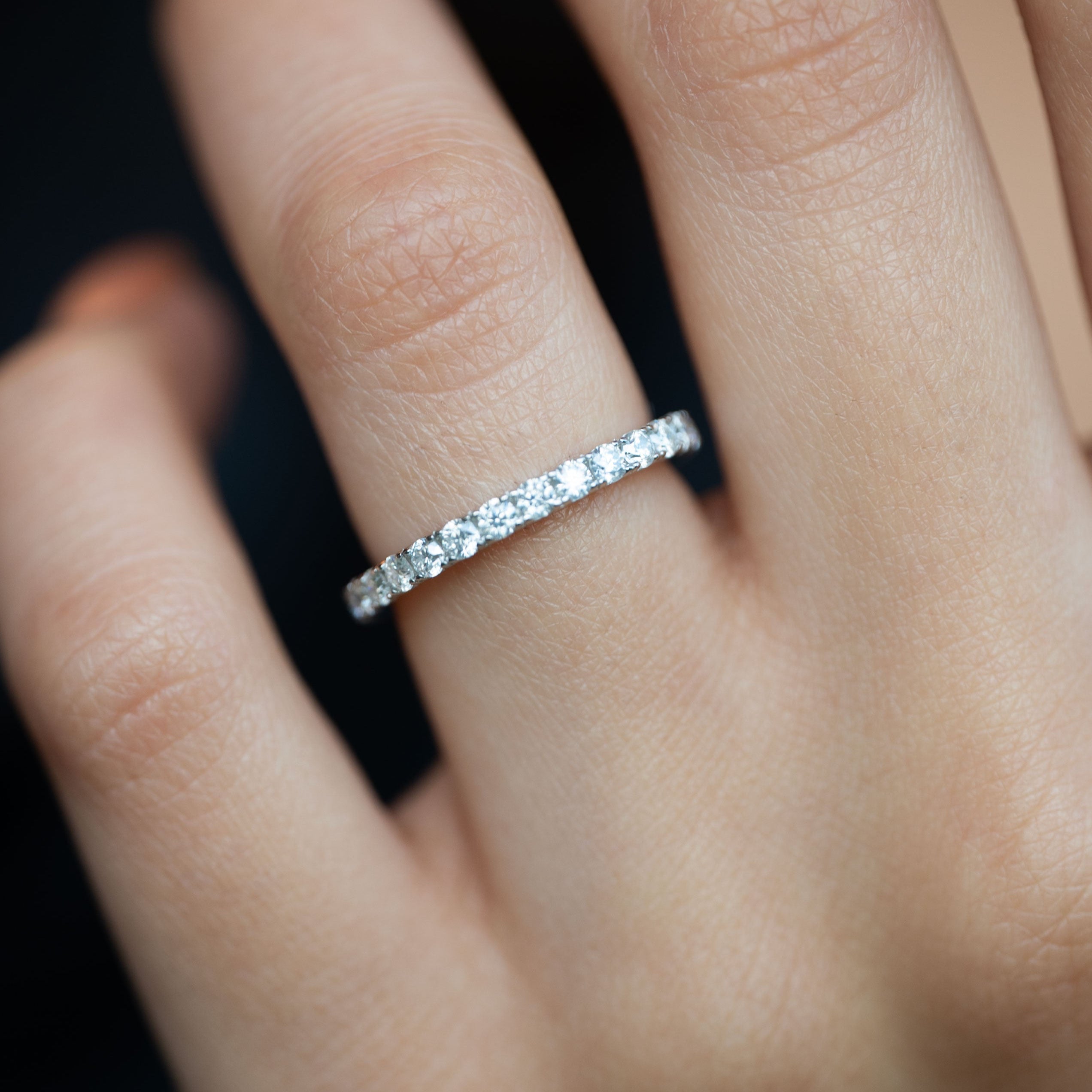 Moissanite Wedding Band Full Eternity 2mm, Sterling Silver Anti Tarnish Moissanite Diamond Wedding Rings for Women, Anniversary Gifts for wife