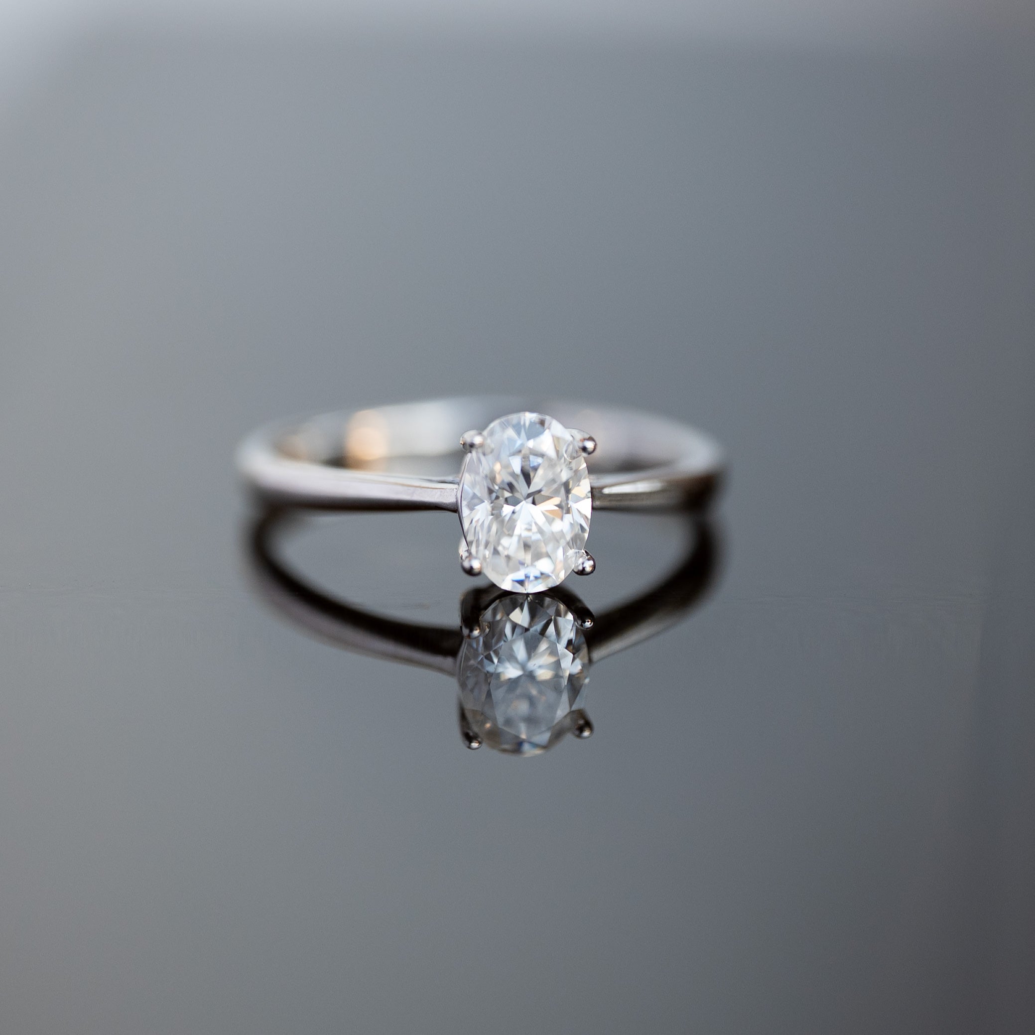 Moissanite Ring Oval Cut 1ct