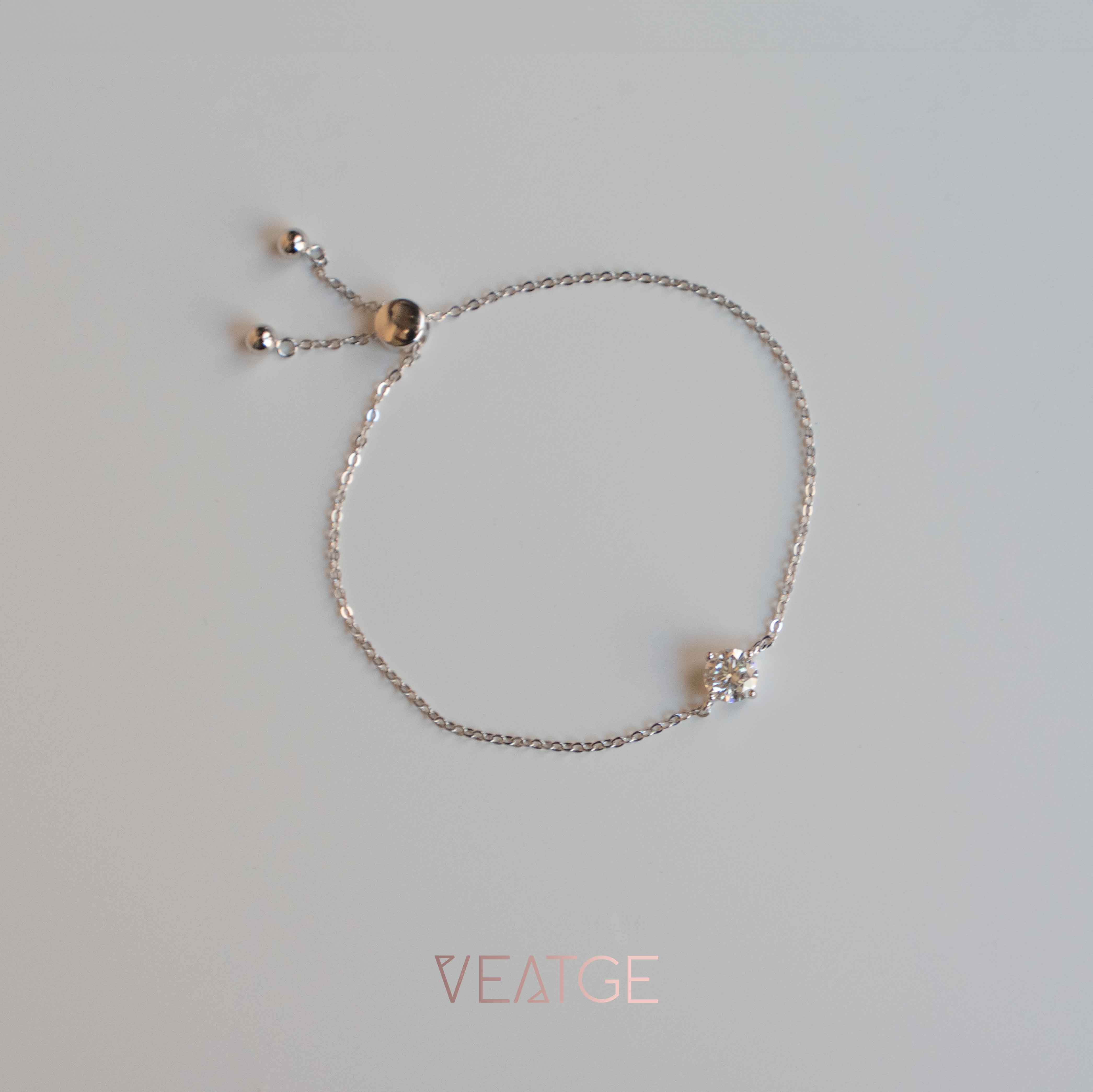 1ct Moissanite diamond Bracelet for women, birthday gift, anniversary gift for wife, minimalist dainty diamond bracelet in sterling silver