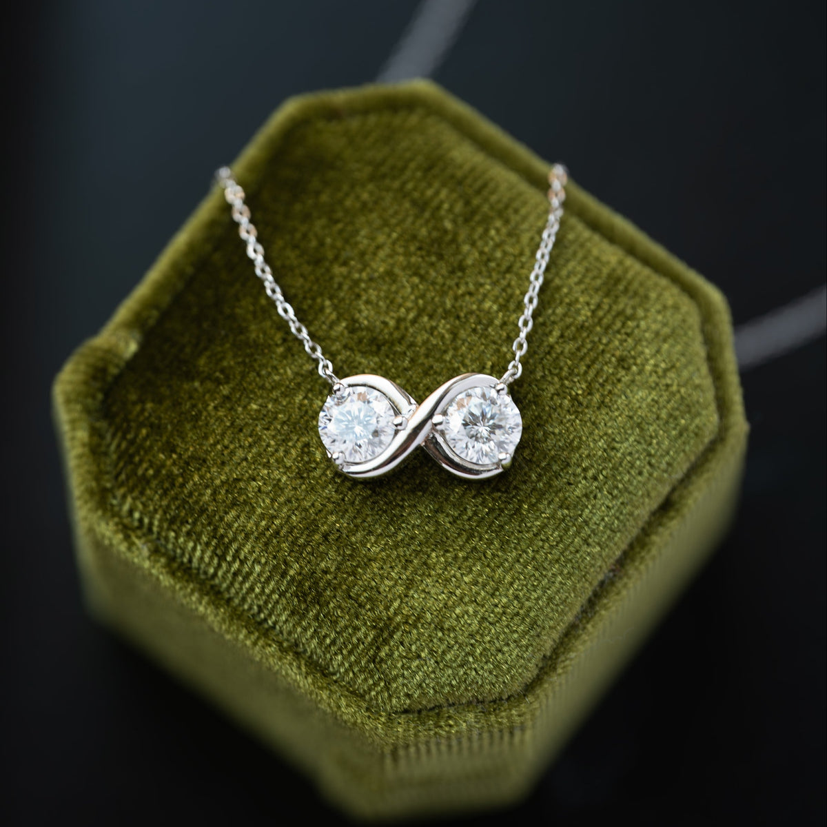 Moissanite Infinity Necklace silver