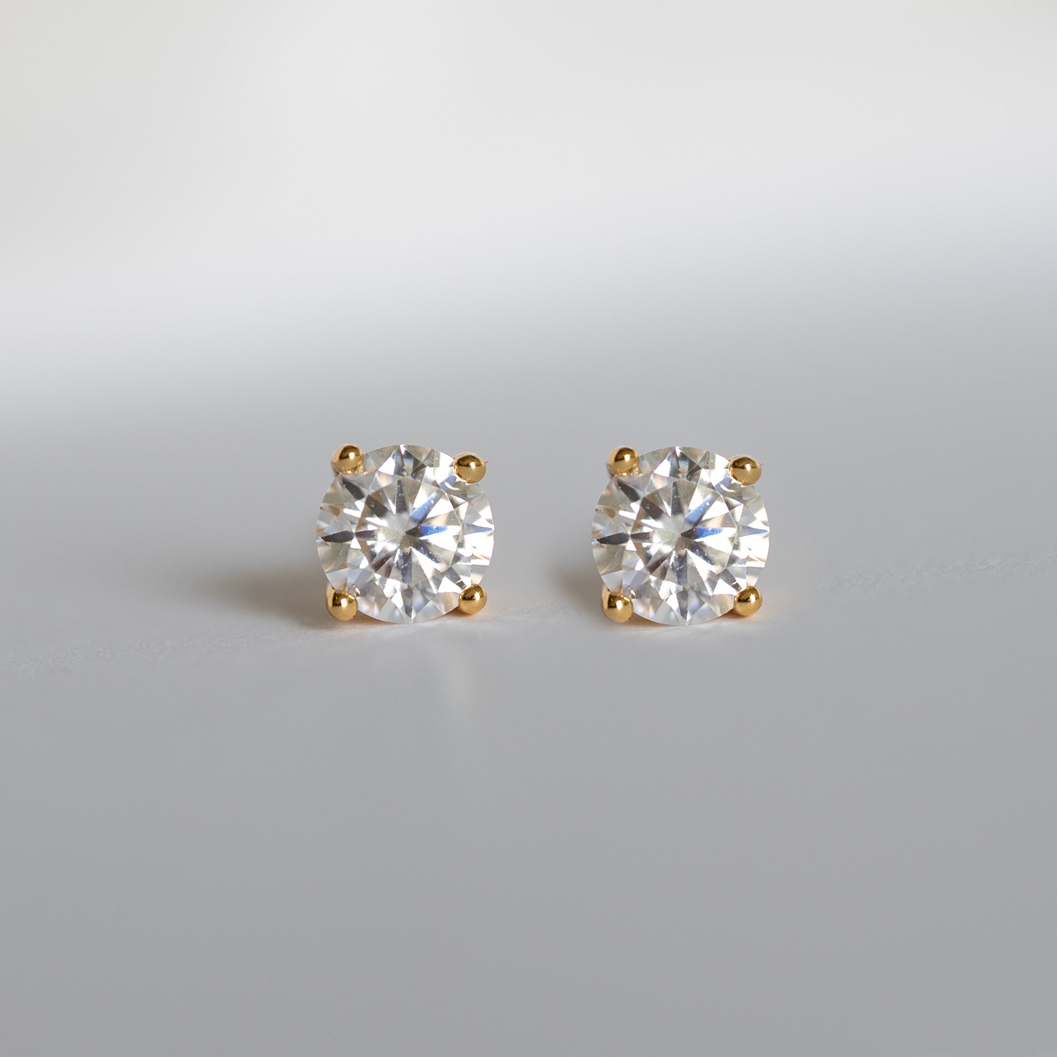 Moissanite Stud Earrings Brilliant Cut