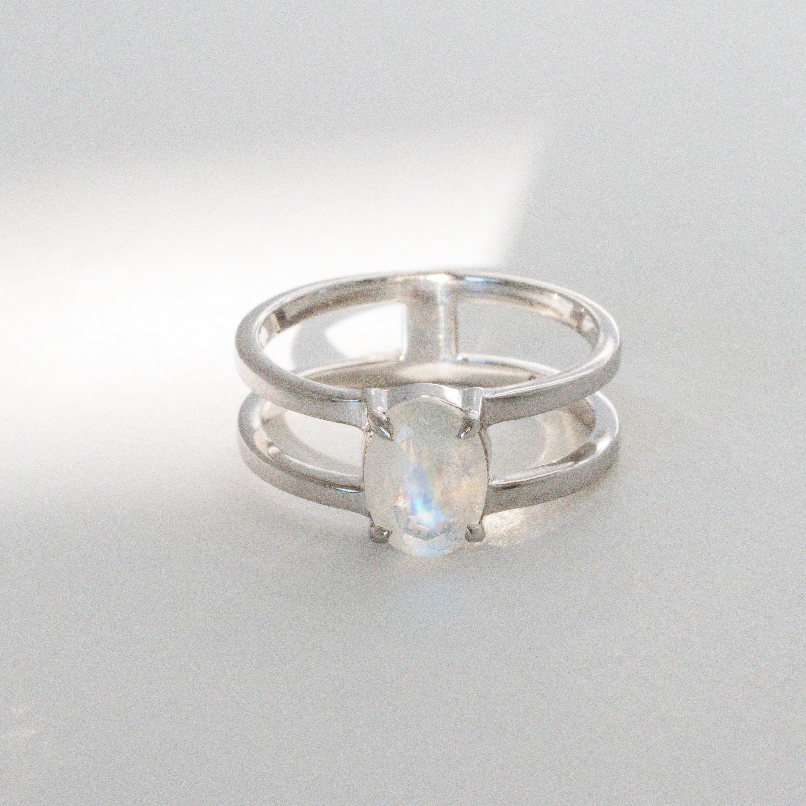 Moonstone Ring - Signature Oval Double Band