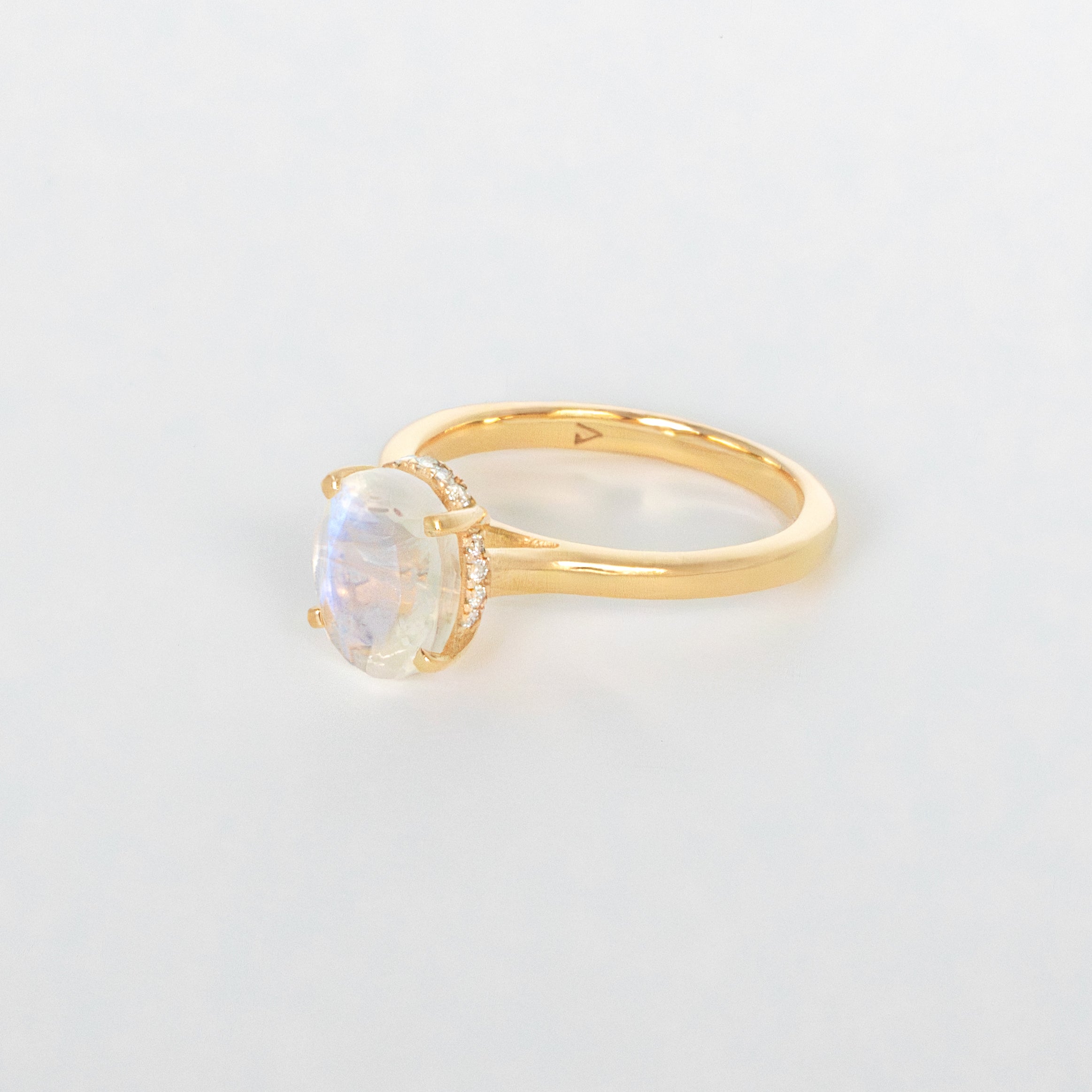 Moonstone Ring Hidden Halo