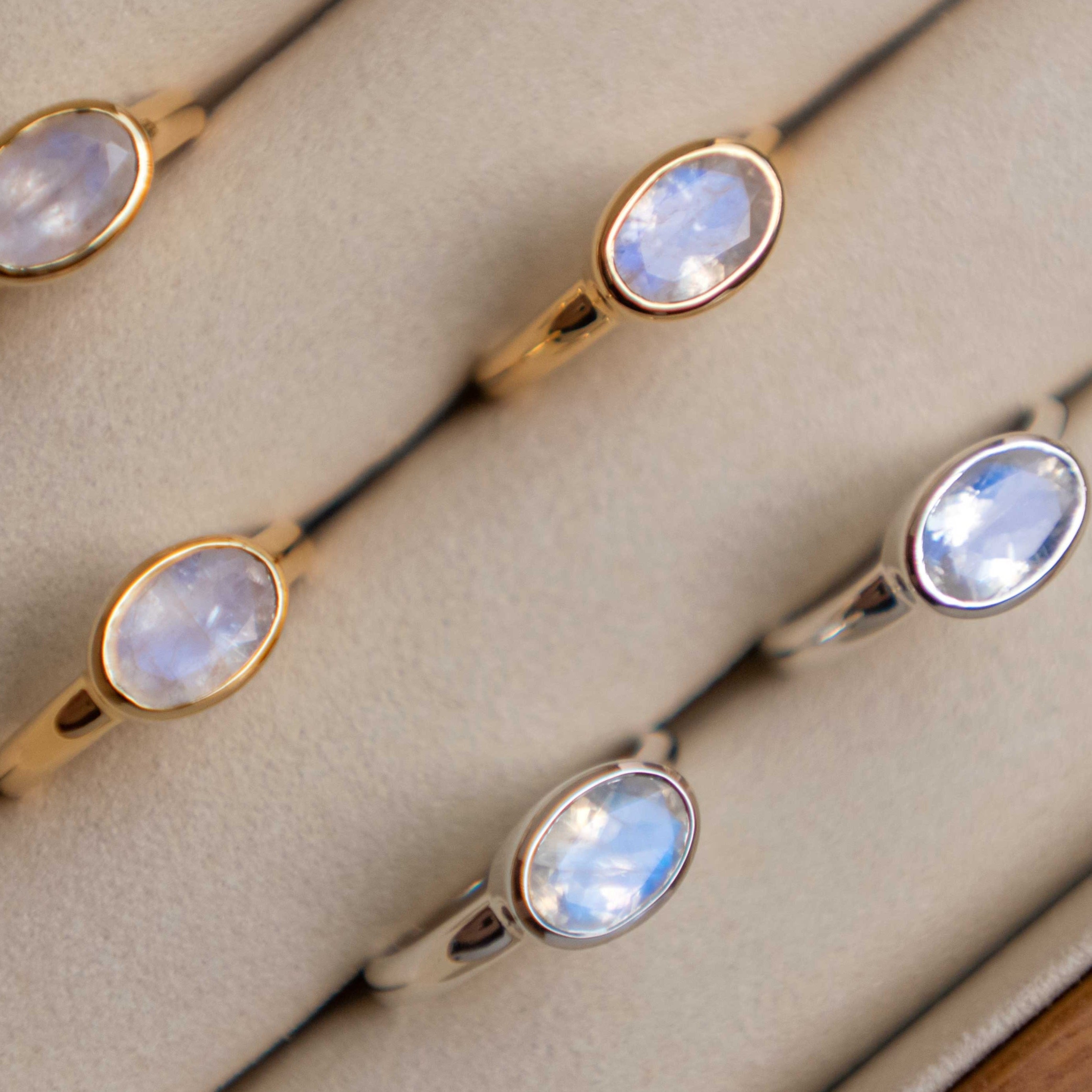 Marigold Moonstone Ring Gold Vermeil and Sterling Silver