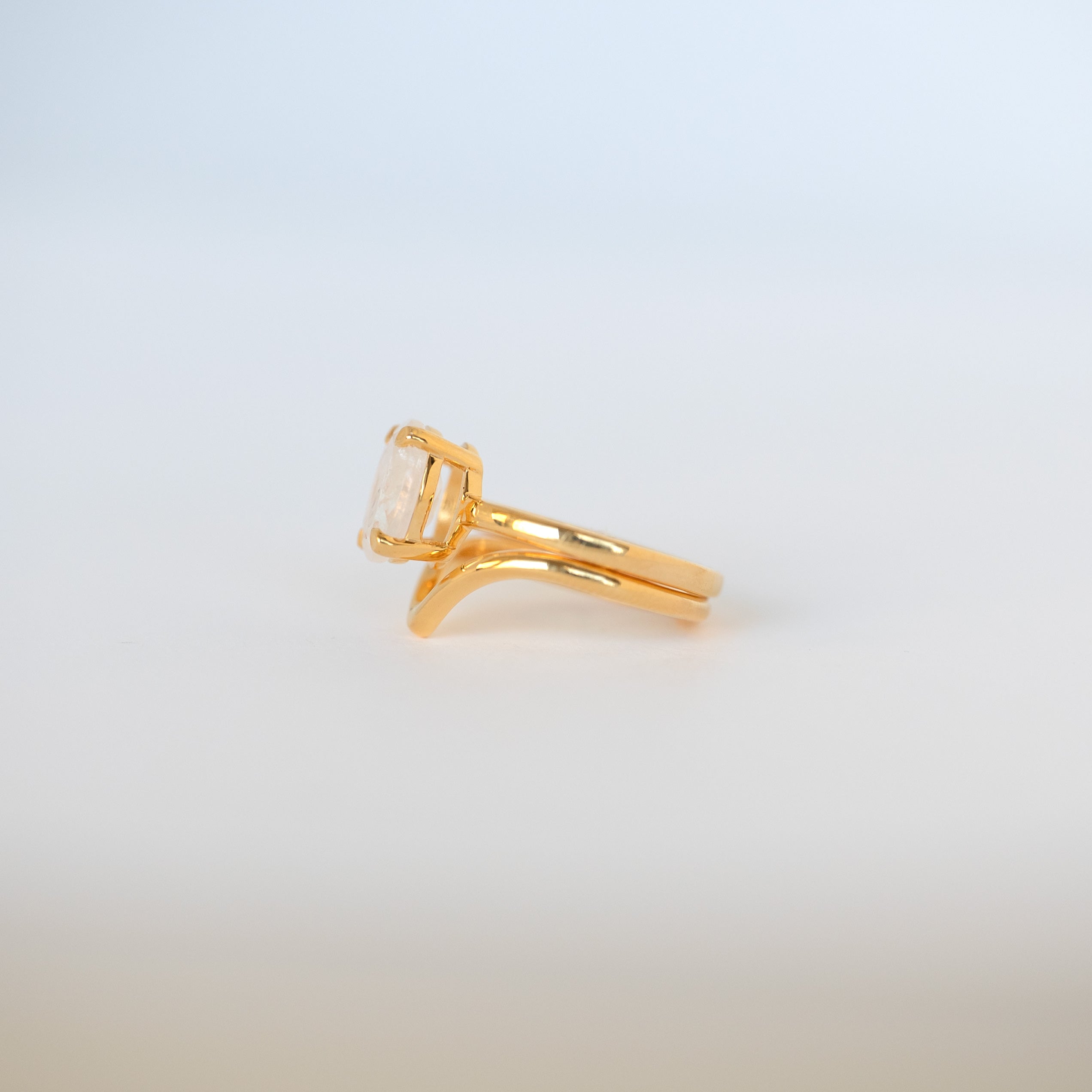 Pre-Stacked Moonstone Ring Set - Large